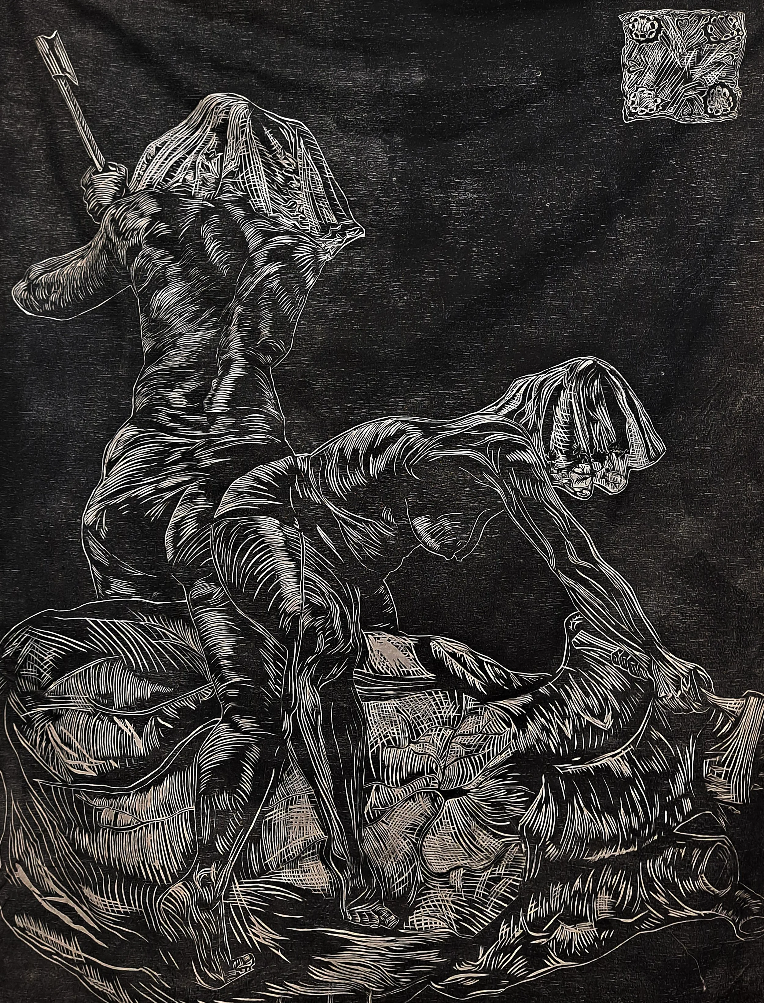 I'm Sorry I Said I Love You Too Soon ( I Mean it Now)
3'x4'
2021
Relief on fabric
