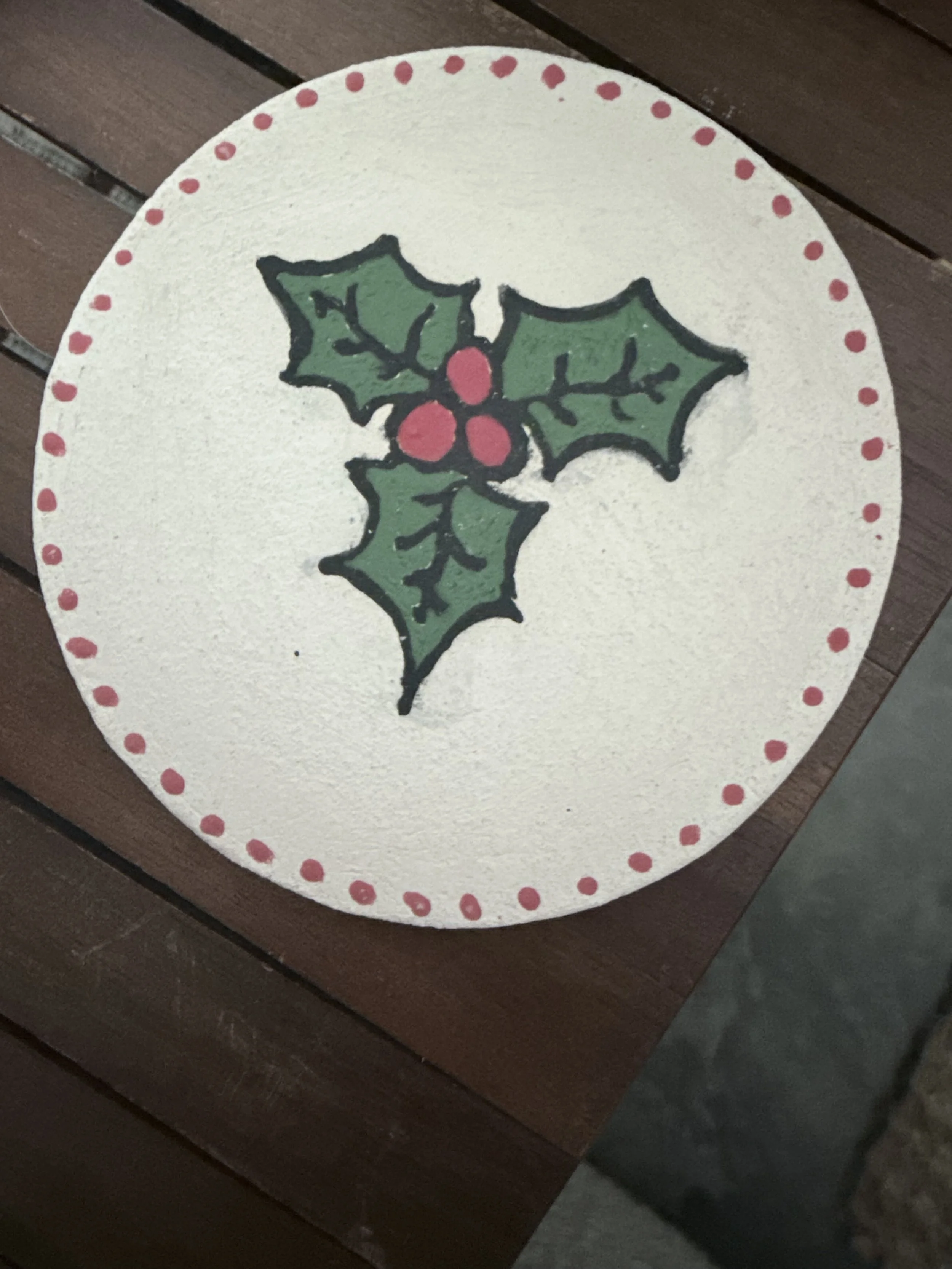 Handcrafted Holiday Holly Coasters