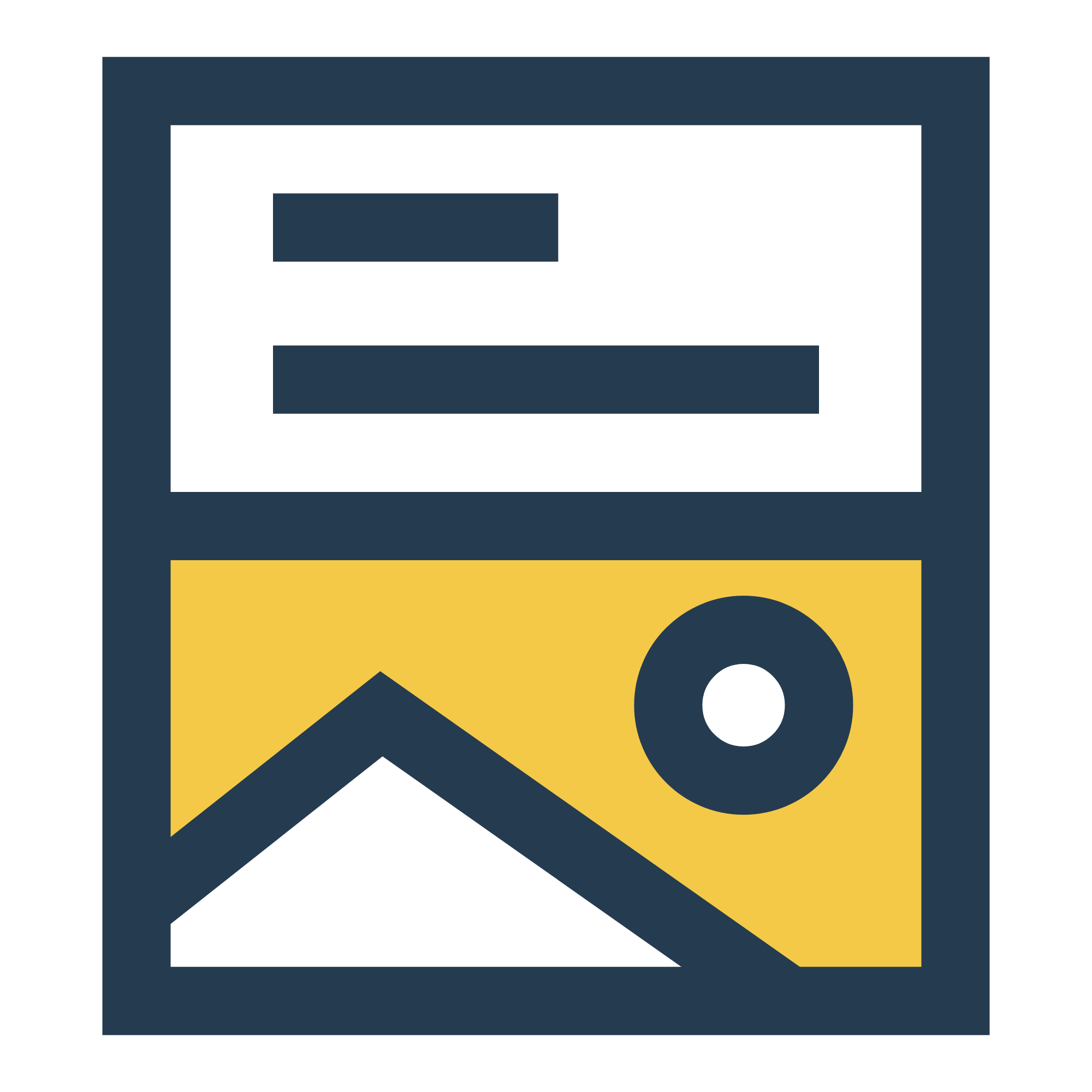 Icon of a camera with a landscape photo, a mountain, and a sun.