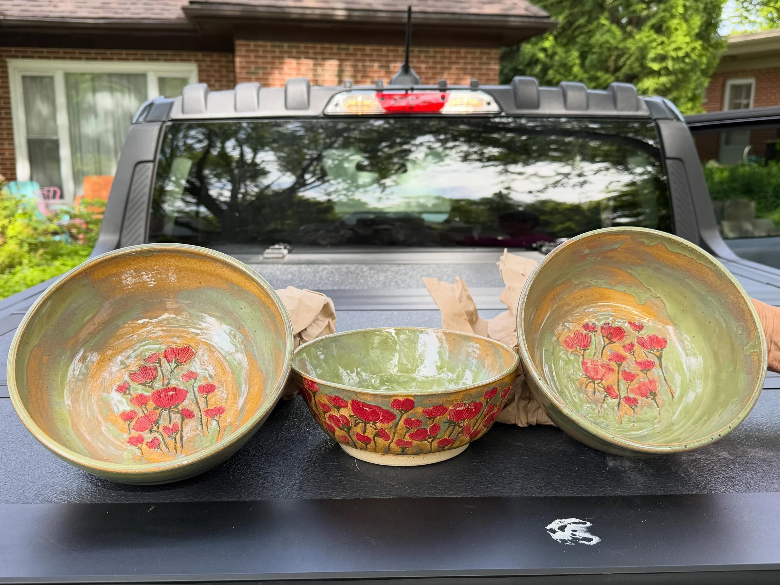These 3 buddies are available for purchase and absolutely spectacular 🙀 everything tends to go pretty fast, so hit me up if you are interested in claiming one (or all lol). #potterylife #oneofakind #functionalart #kitchendecor #kitchendesign