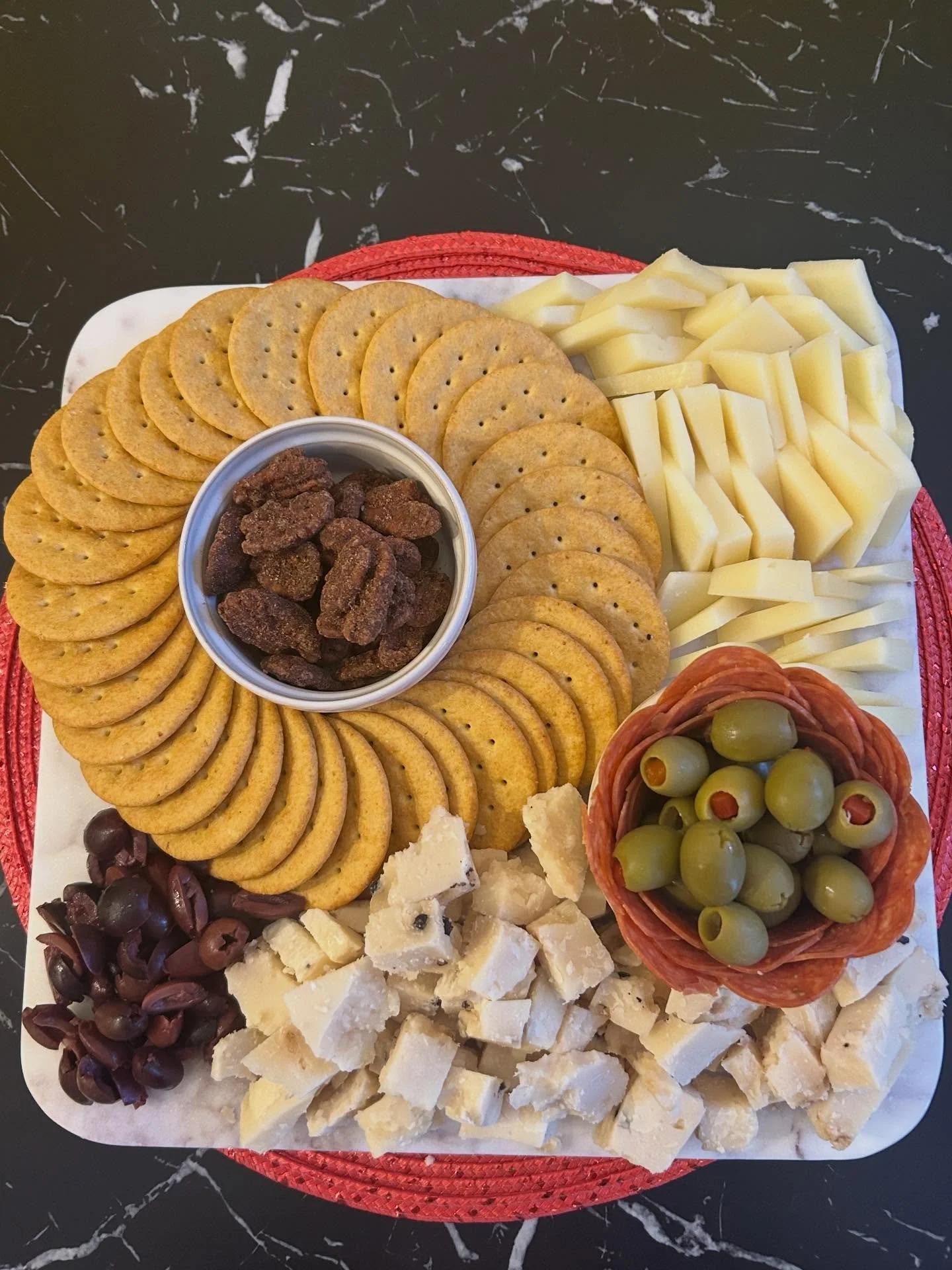 This spread is designed to be enjoyed one bite at a time.
#charcuterielife #cheeselove #grazingboardideas #fooddetails #entertainingideas #womanownedbusiness #smallbusinesssupport #partyinspo #savorysnacks #foodlover