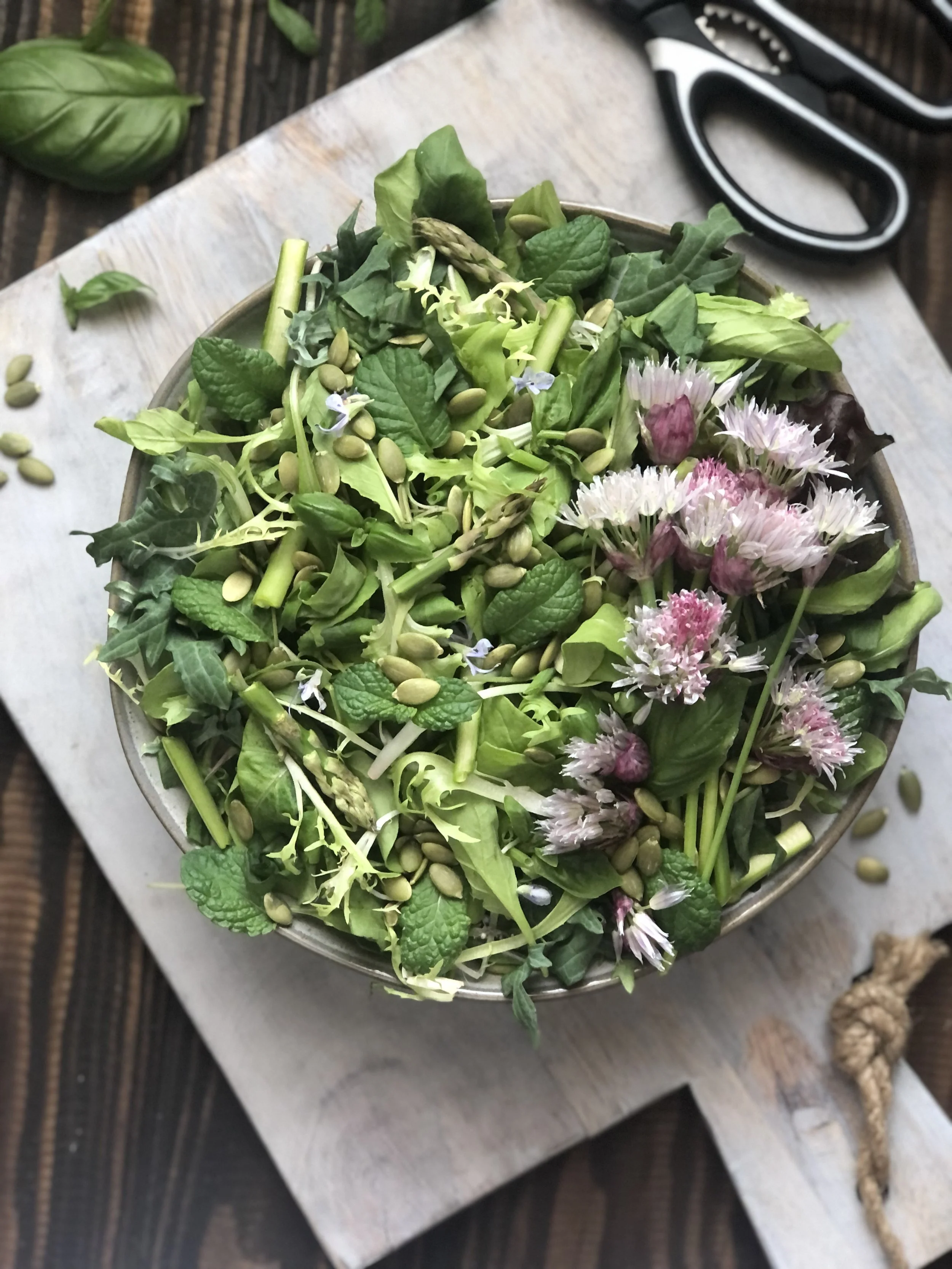 North Fork Spring on a Plate: Asparagus &amp; Chive Blossom Salad