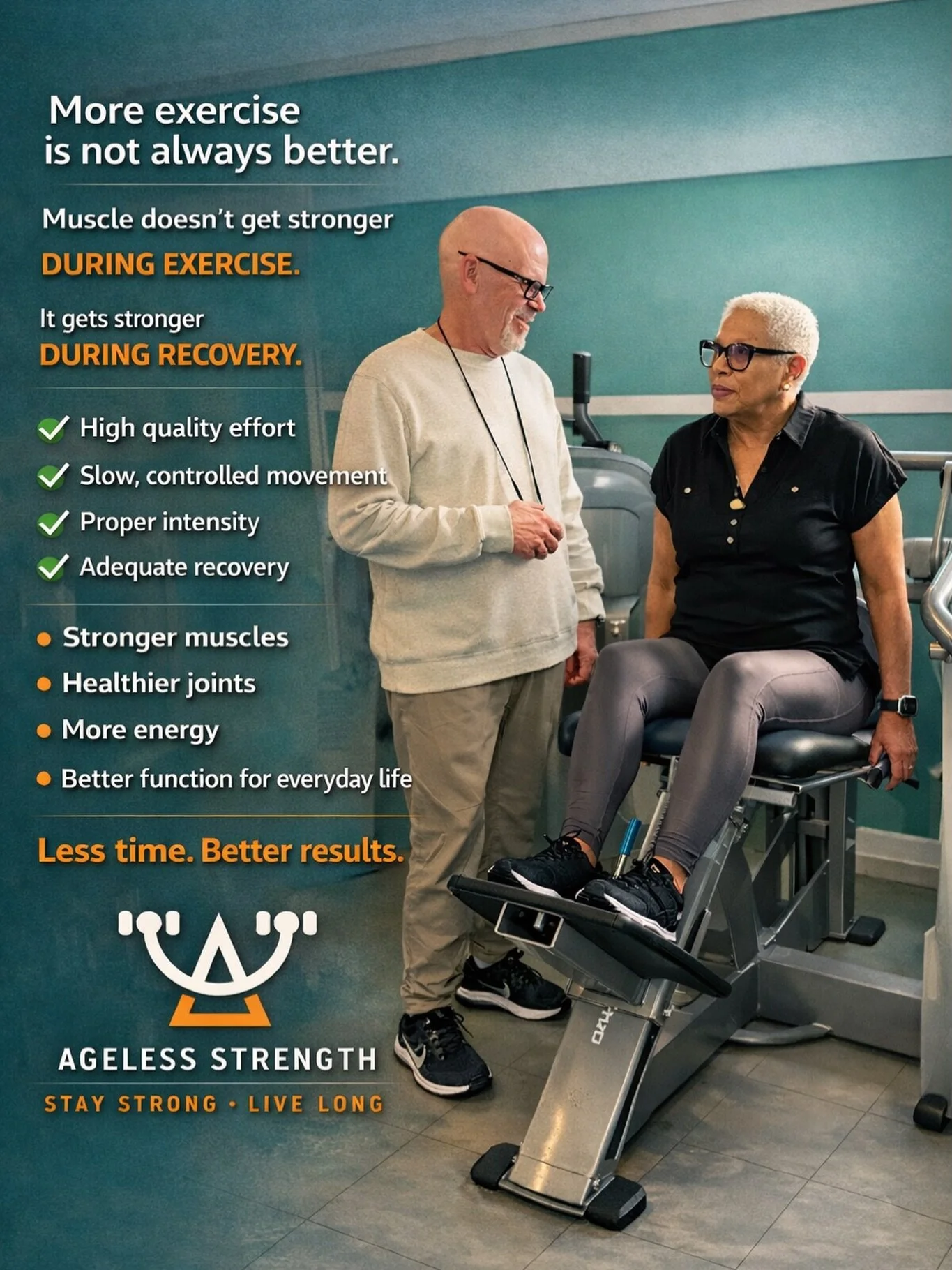 Many people think they need to exercise every day to see results.

The truth is the body adapts between workouts, not during them.

When strength training is done with the right intensity and control, your body needs time to repair and rebuild strong