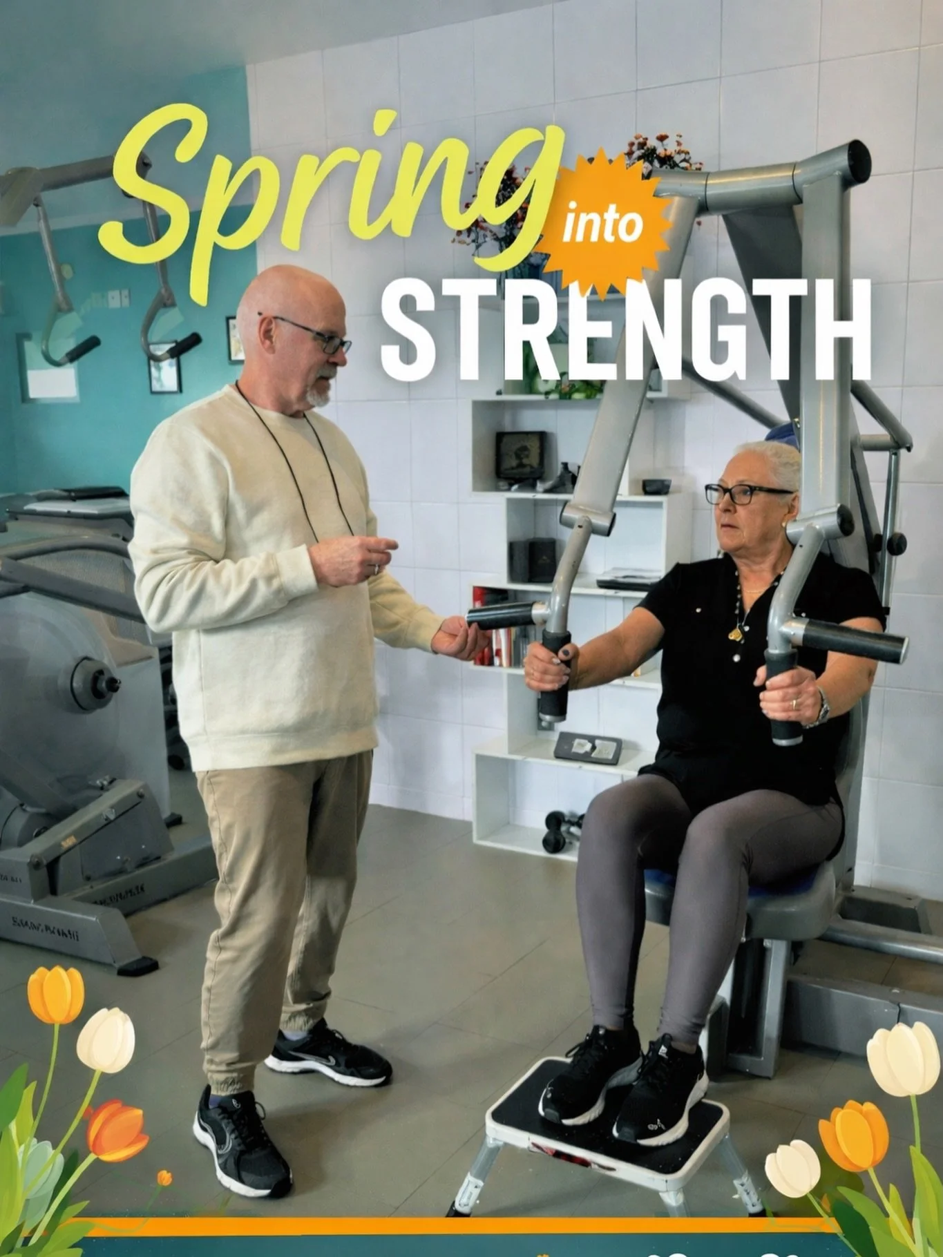 Here&rsquo;s a caption option:

Spring is the perfect time to get stronger, move better, and feel more confident in your body. 🌷💪

At Ageless Strength, we help you build strength safely and efficiently so you can stay active, independent, and ready