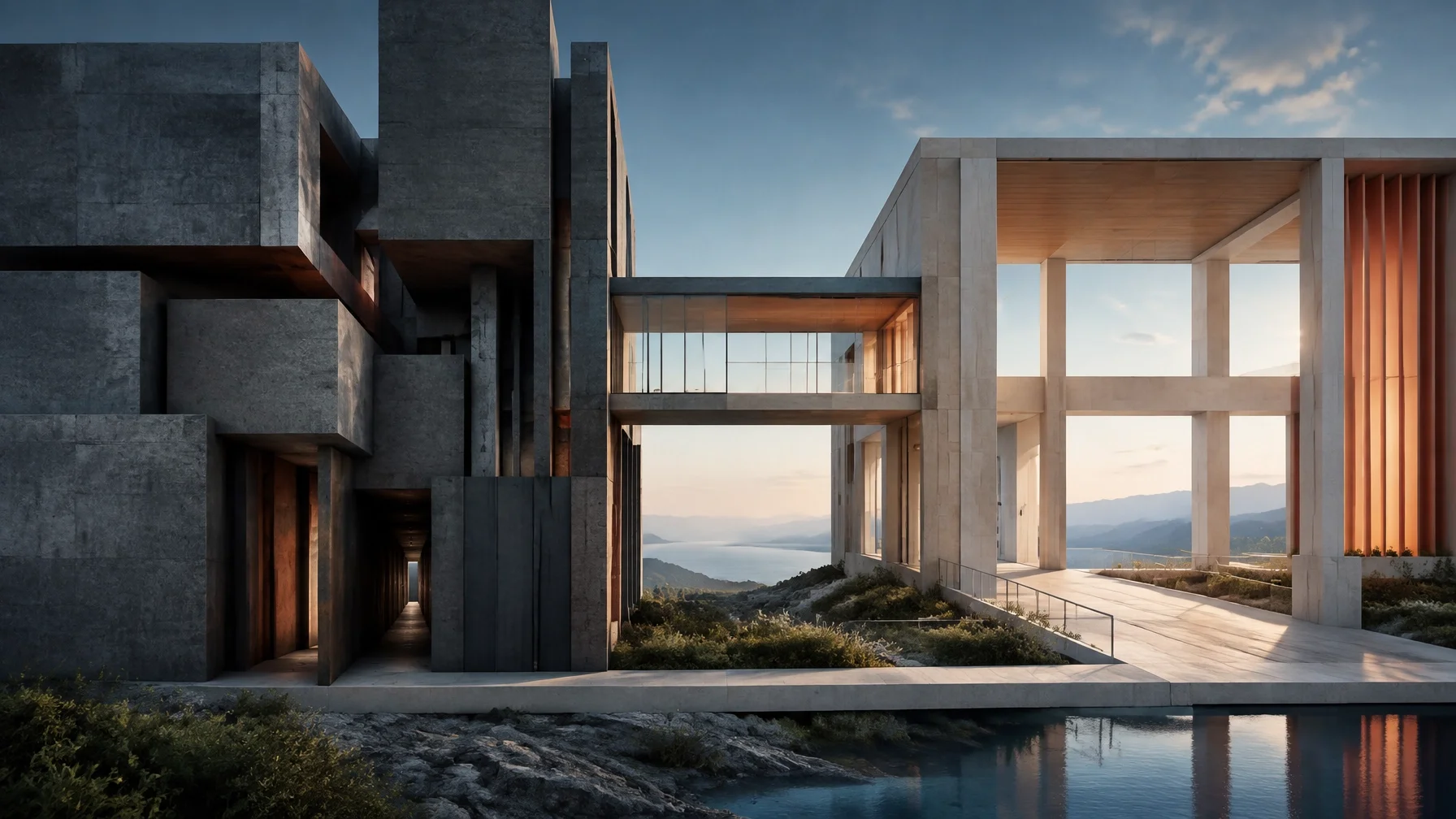 Contrasting architectural structures represent the difference between compressed institutional demands and a repaired clinical pathway supporting physician recovery, autonomy, and ethical practice.