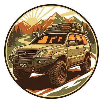 gx470 illustration in a 1970's style graphic