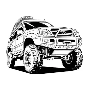 gx470 lineart illustration