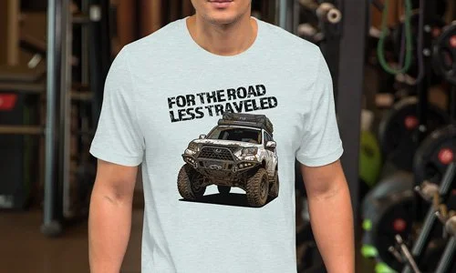 lifestyle image of a man wearing a custom gxor tee shirt design