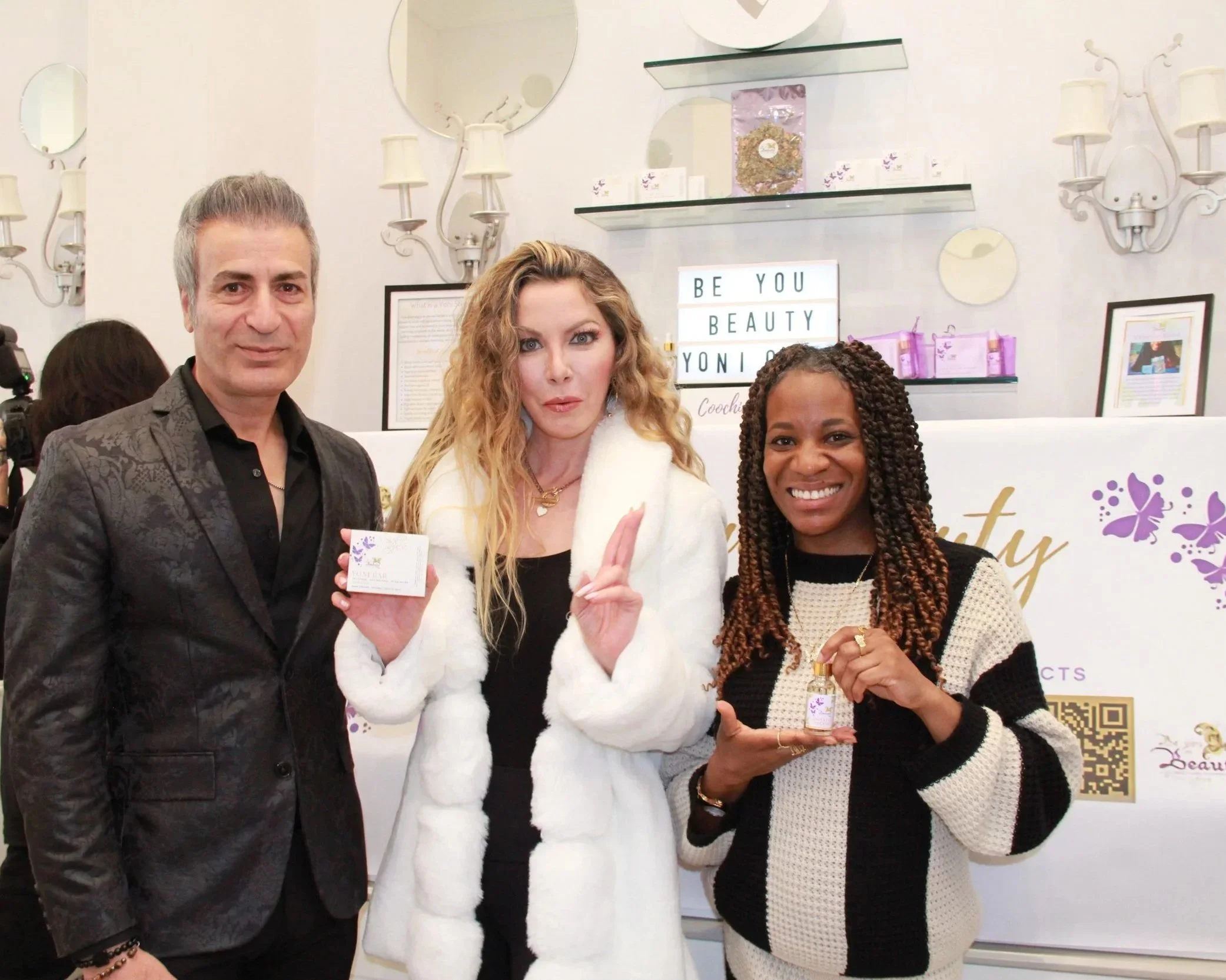 Founder showcasing Be You Beauty at an celebrity awards season gifting suite experience