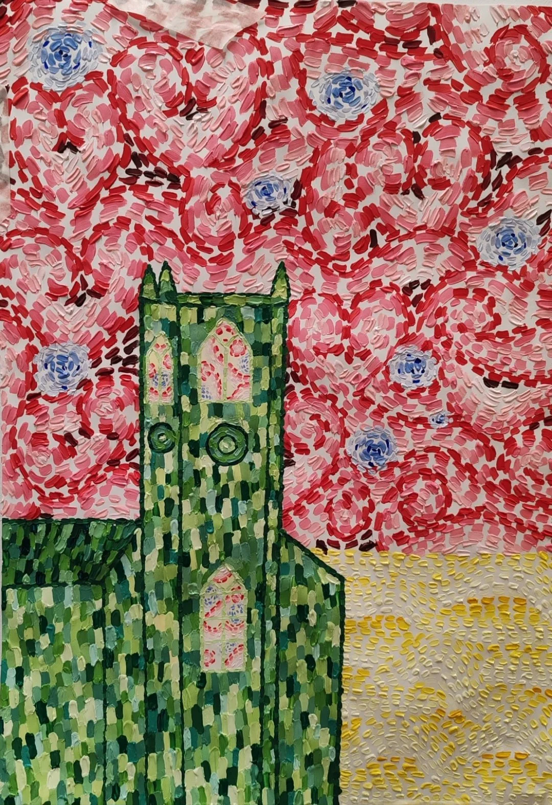Seanne Brannigan, Pink skies of Buncrana (2025), Acrylic on paper, A1