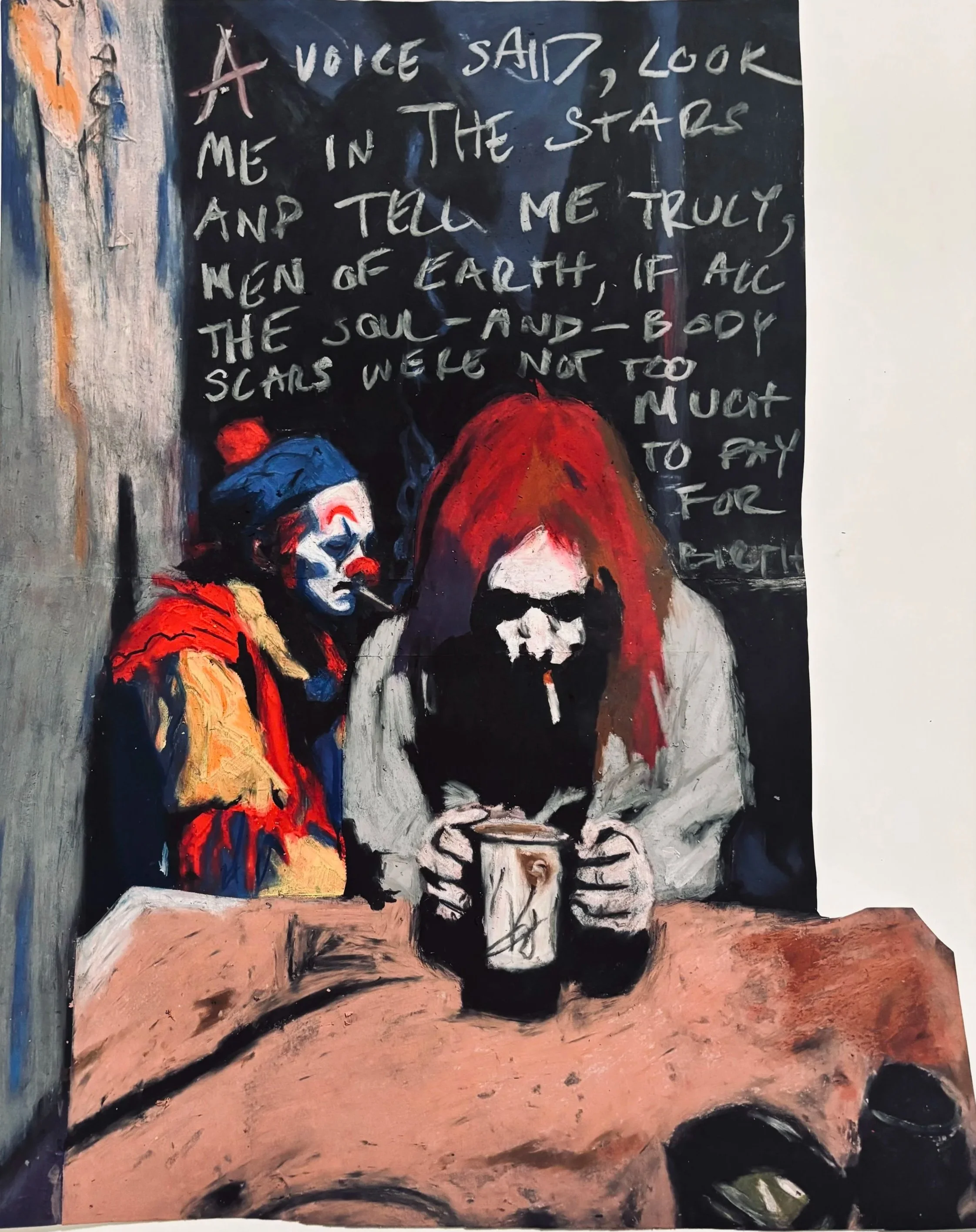 Wiktoria Lampel, behind the scenes, 2026, oil pastel, A2