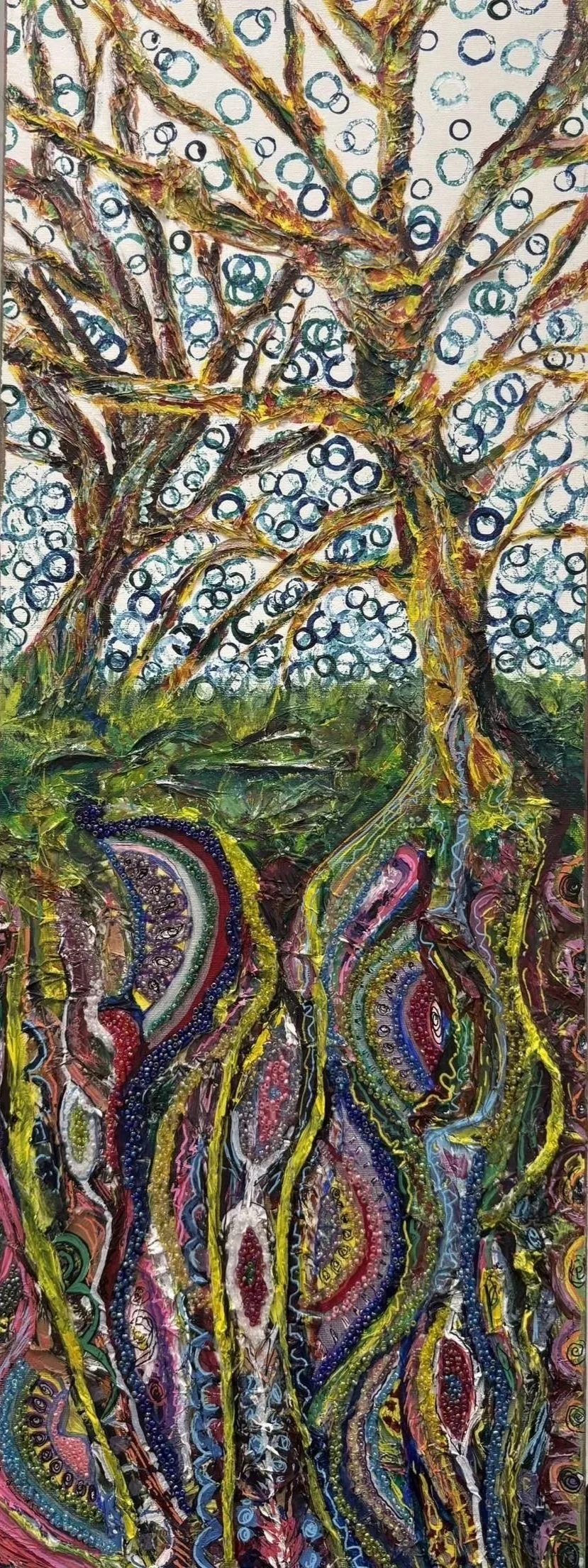 Mia Gedling, under pattern, 2023, mixed media, 40x10cm