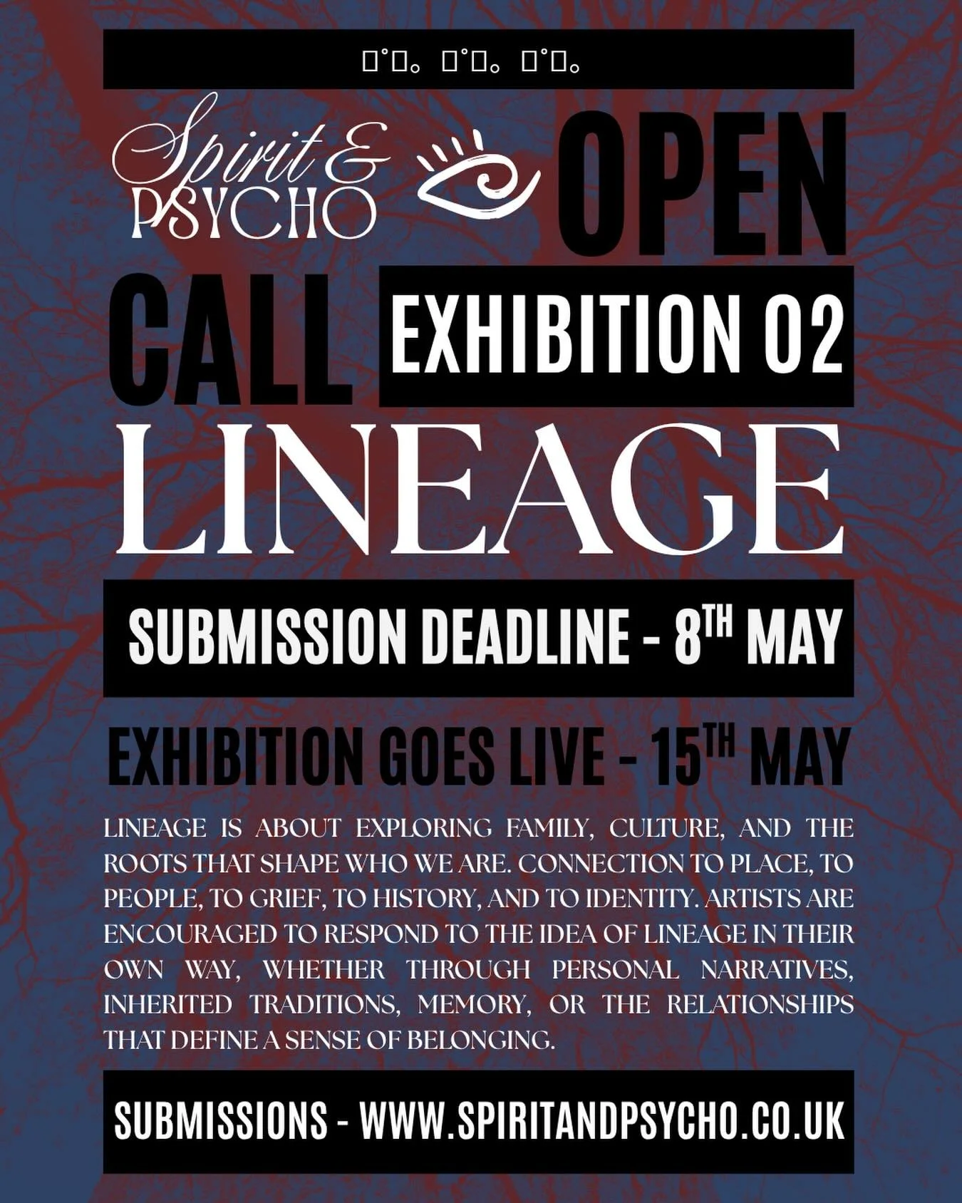 Exhibition 02: LINEAGE
Open Call!
All are welcome 

Application in bio