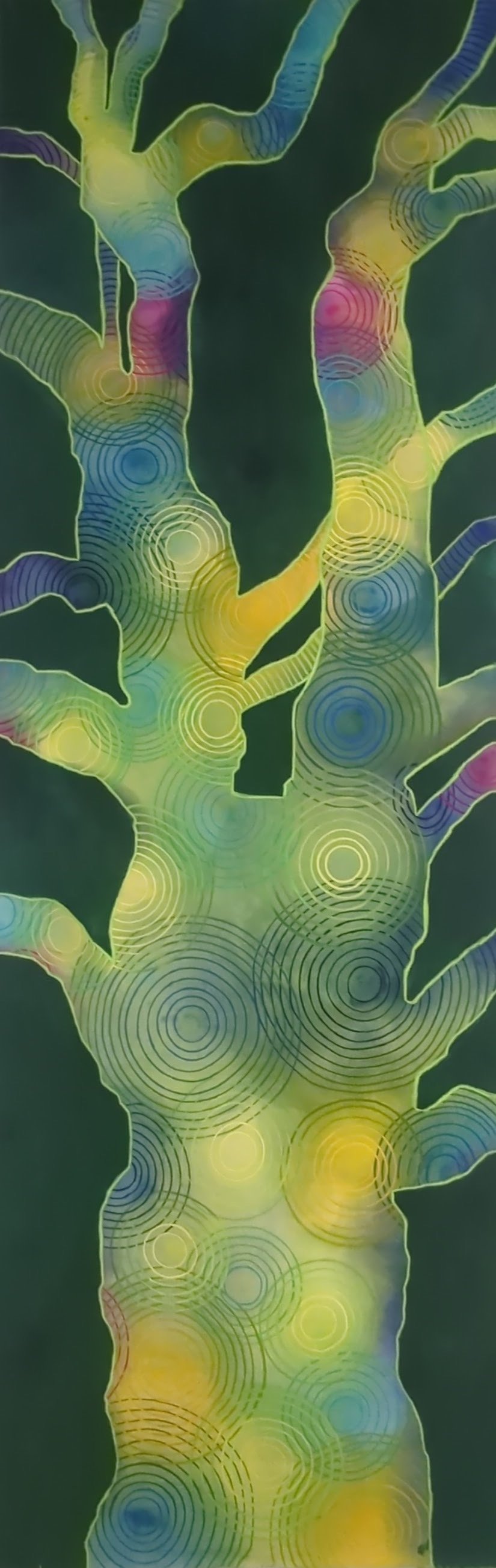 Phoebe Imogene Burrill Parkinson, Untitled, 2026, Gouache and Oil pastel on Canvas, 210 cm x 70 cm