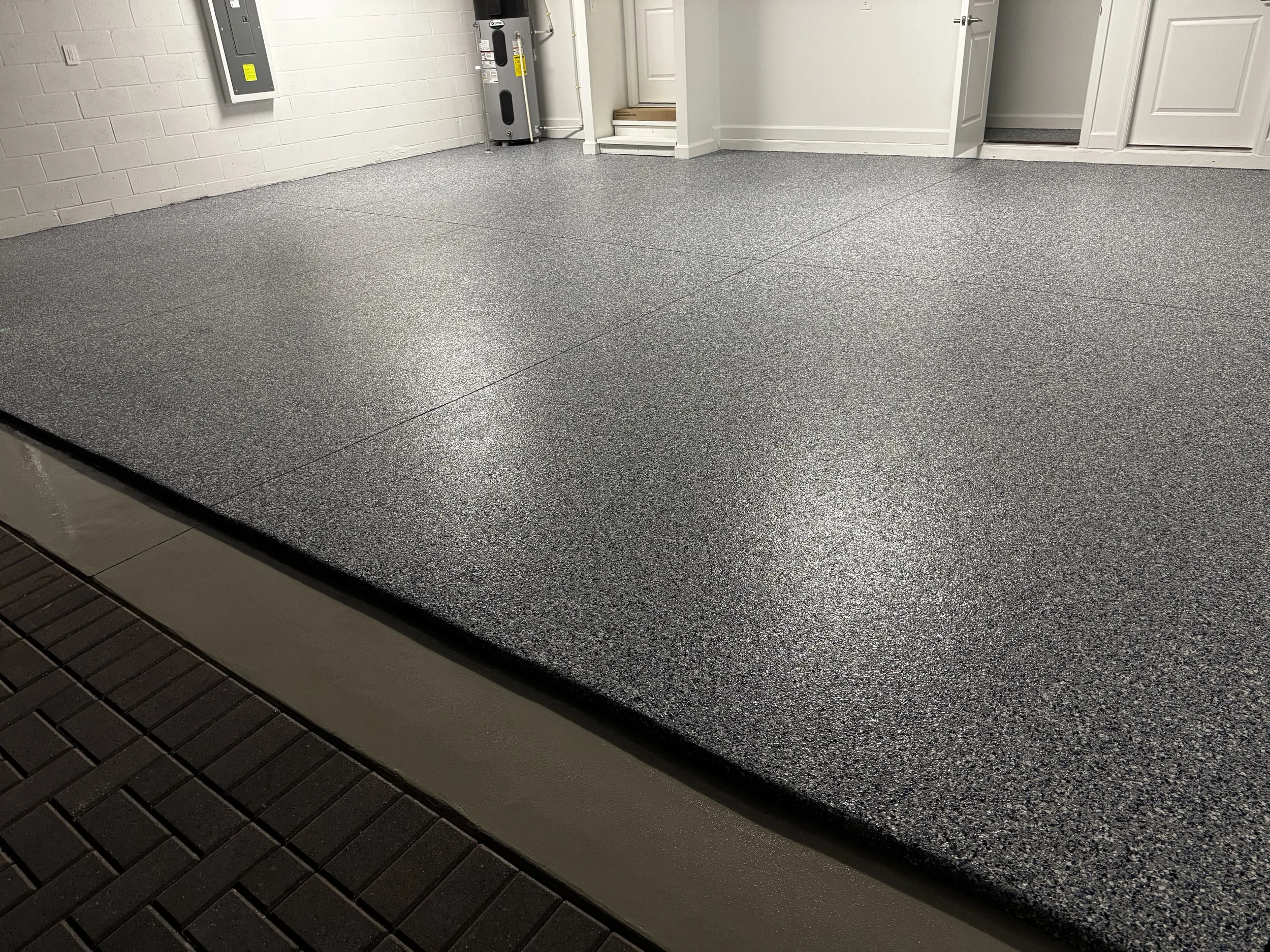 After grind, repair and installed chip floor