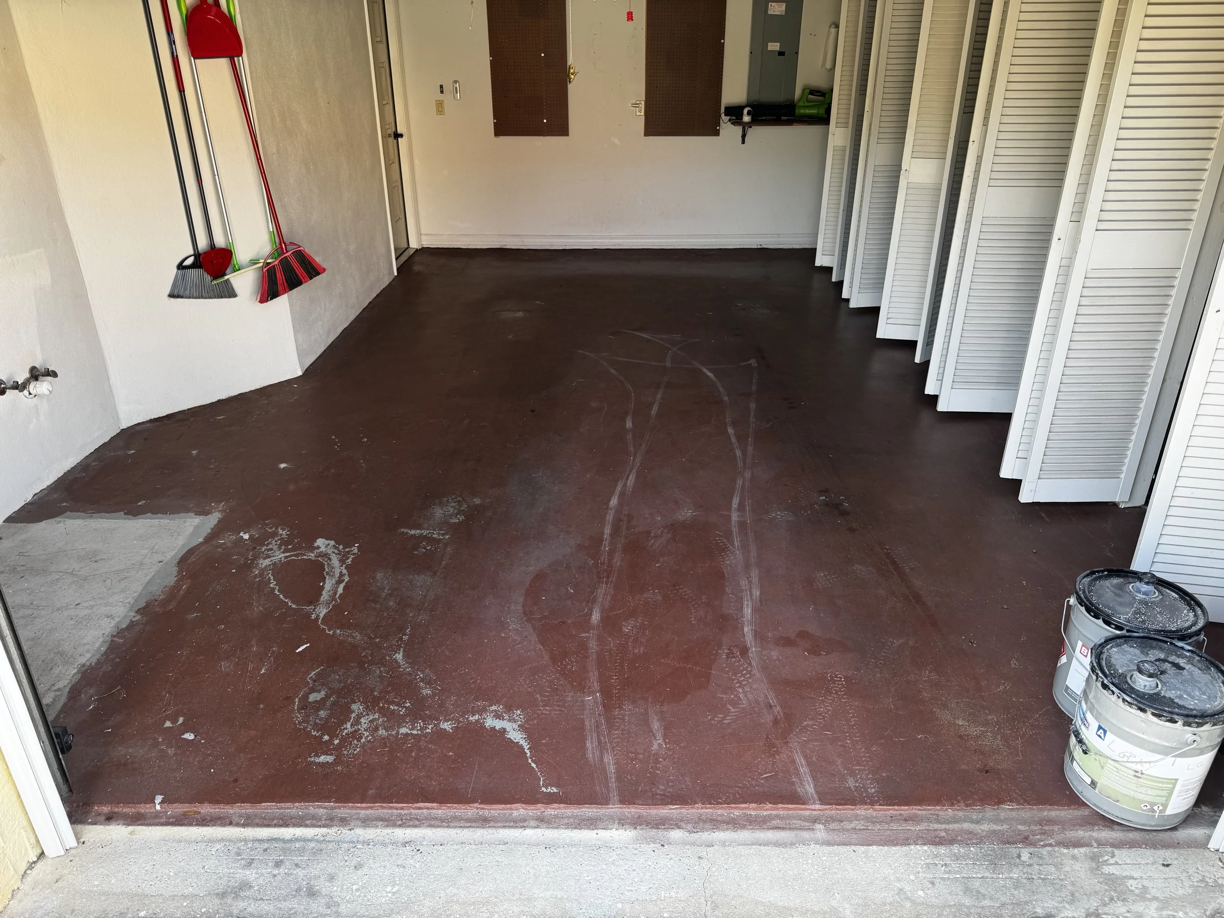 Before Garage Floor Coating St Pete