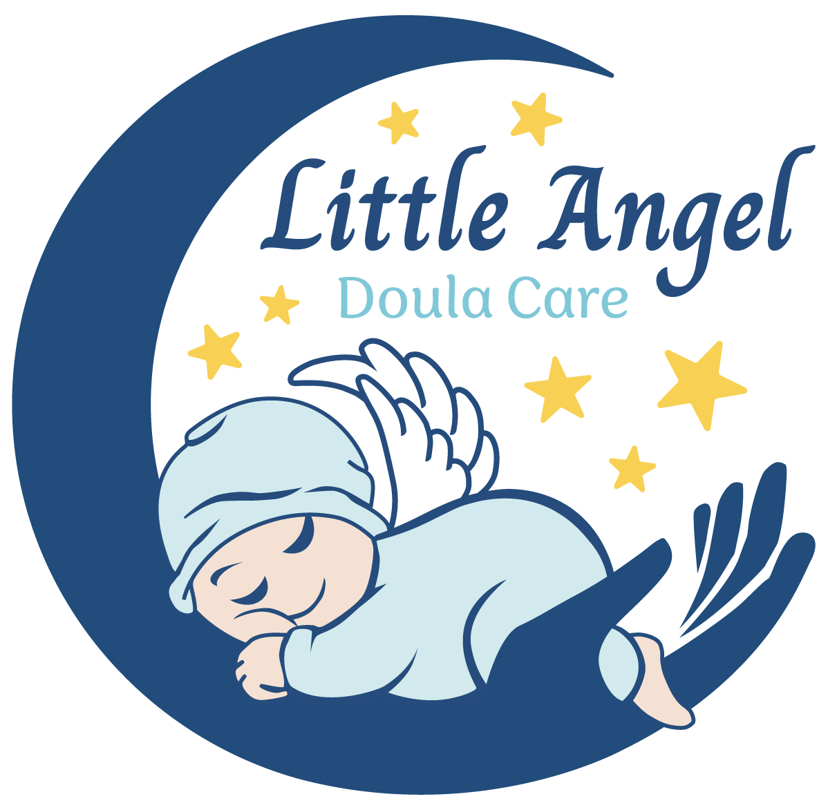 The Little Angel Doula Care logo on Ria Savoy's website.