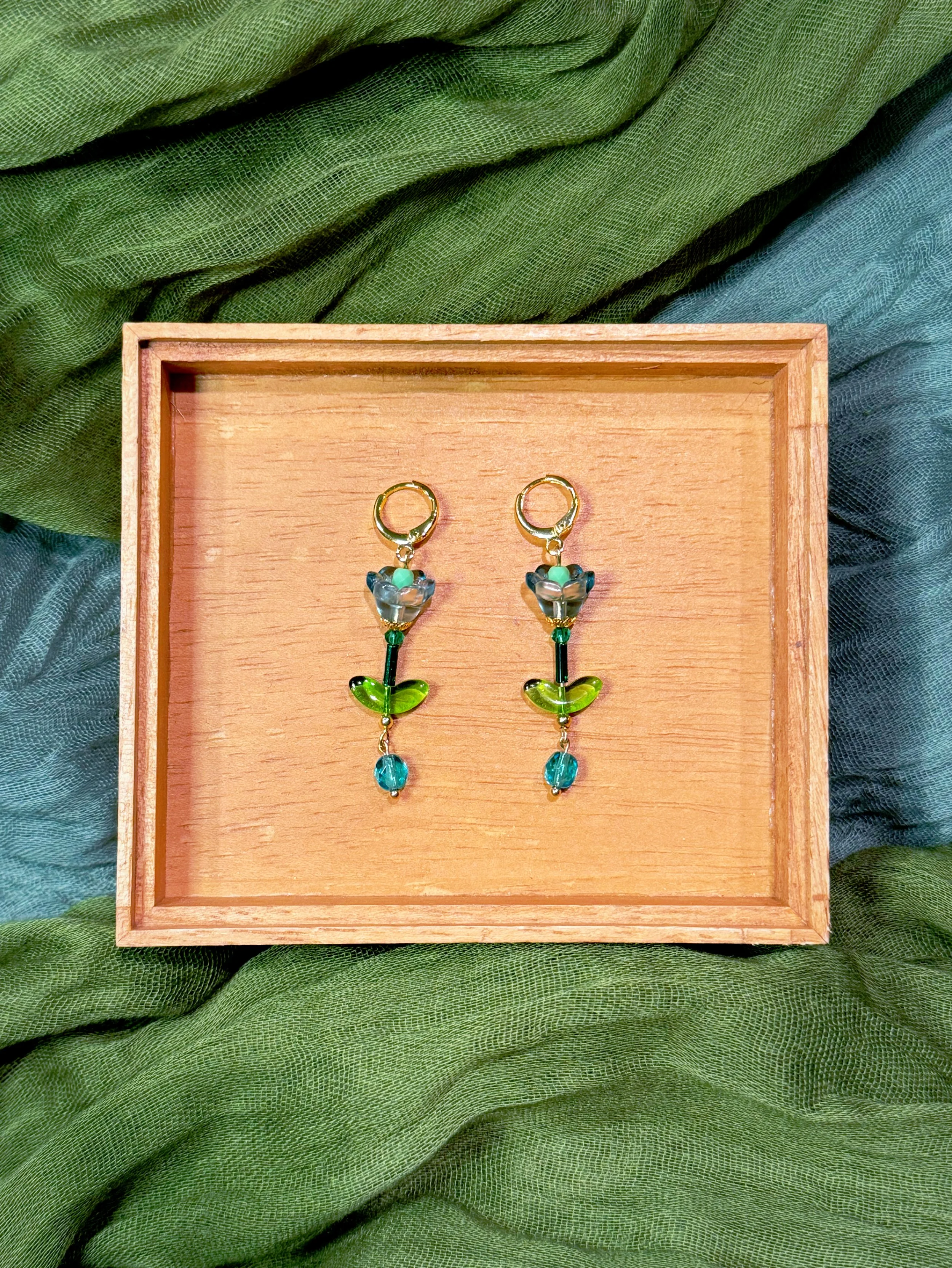 Jaded Flower Earrings