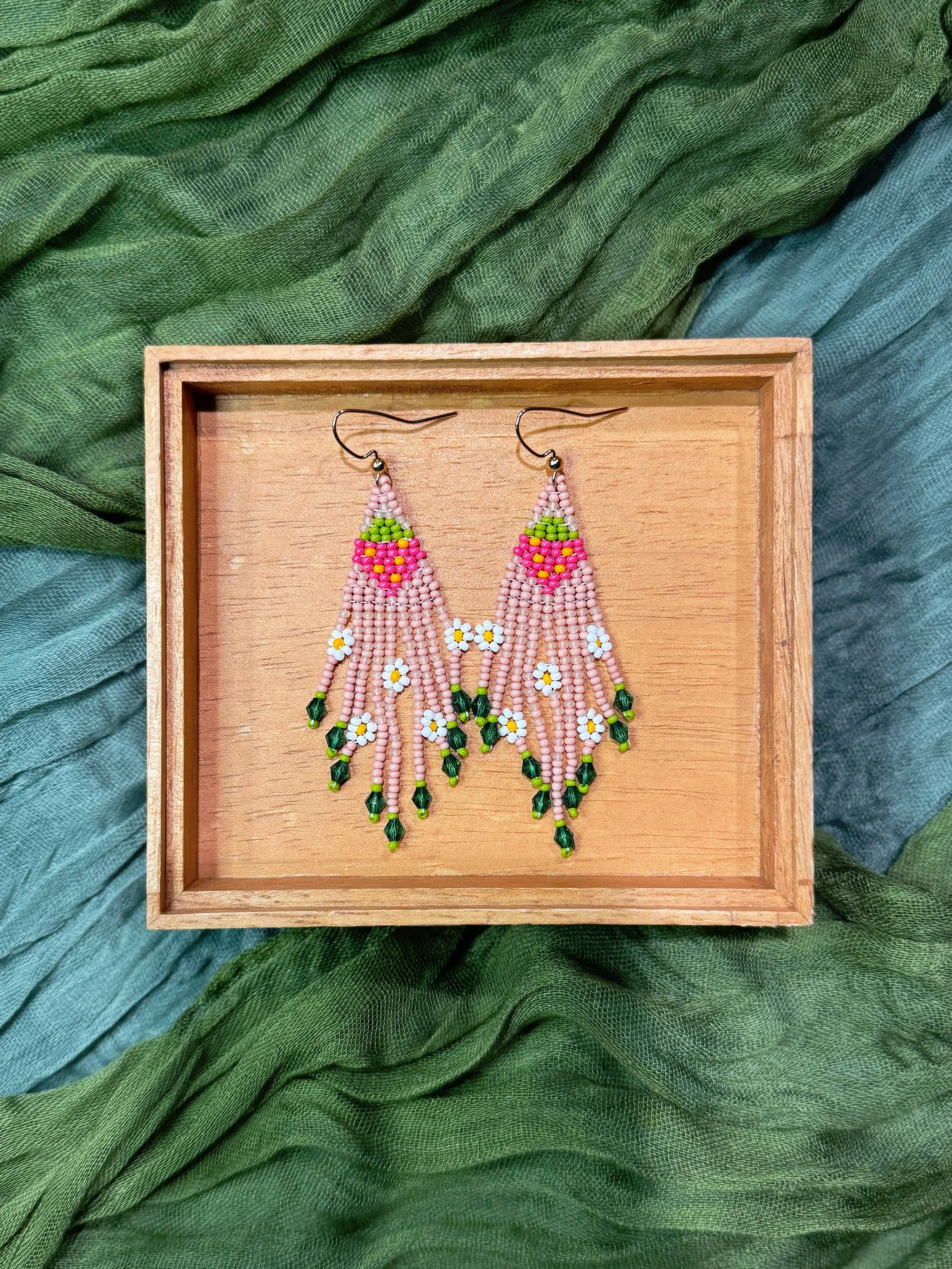 Earrings - Beaded Flowerberry Tassels