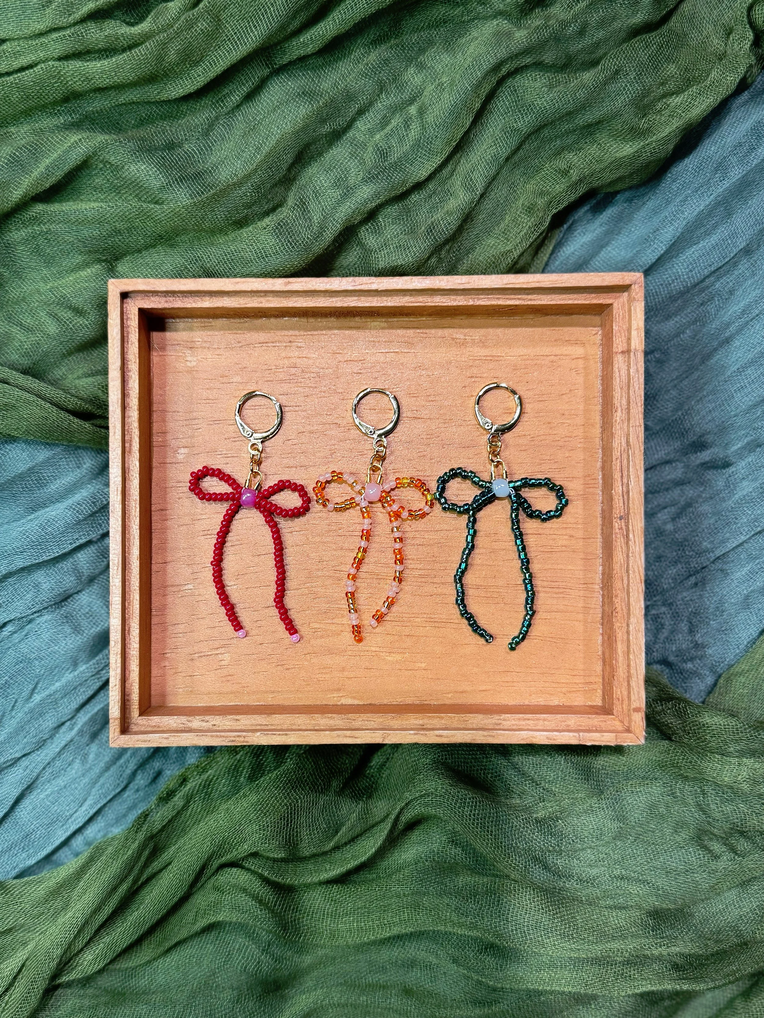 Beaded Bow Earrings