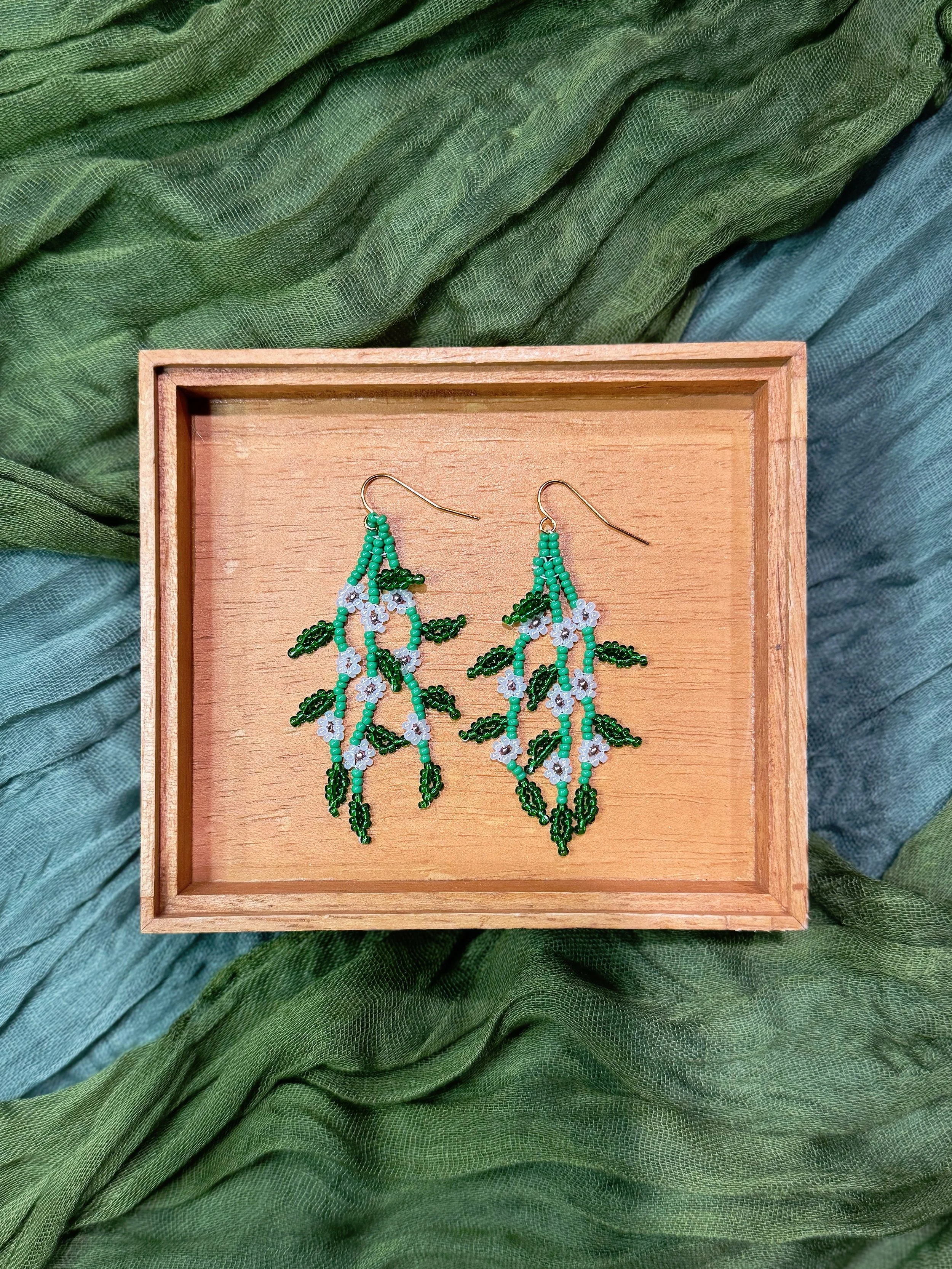 Beaded Vine Earrings