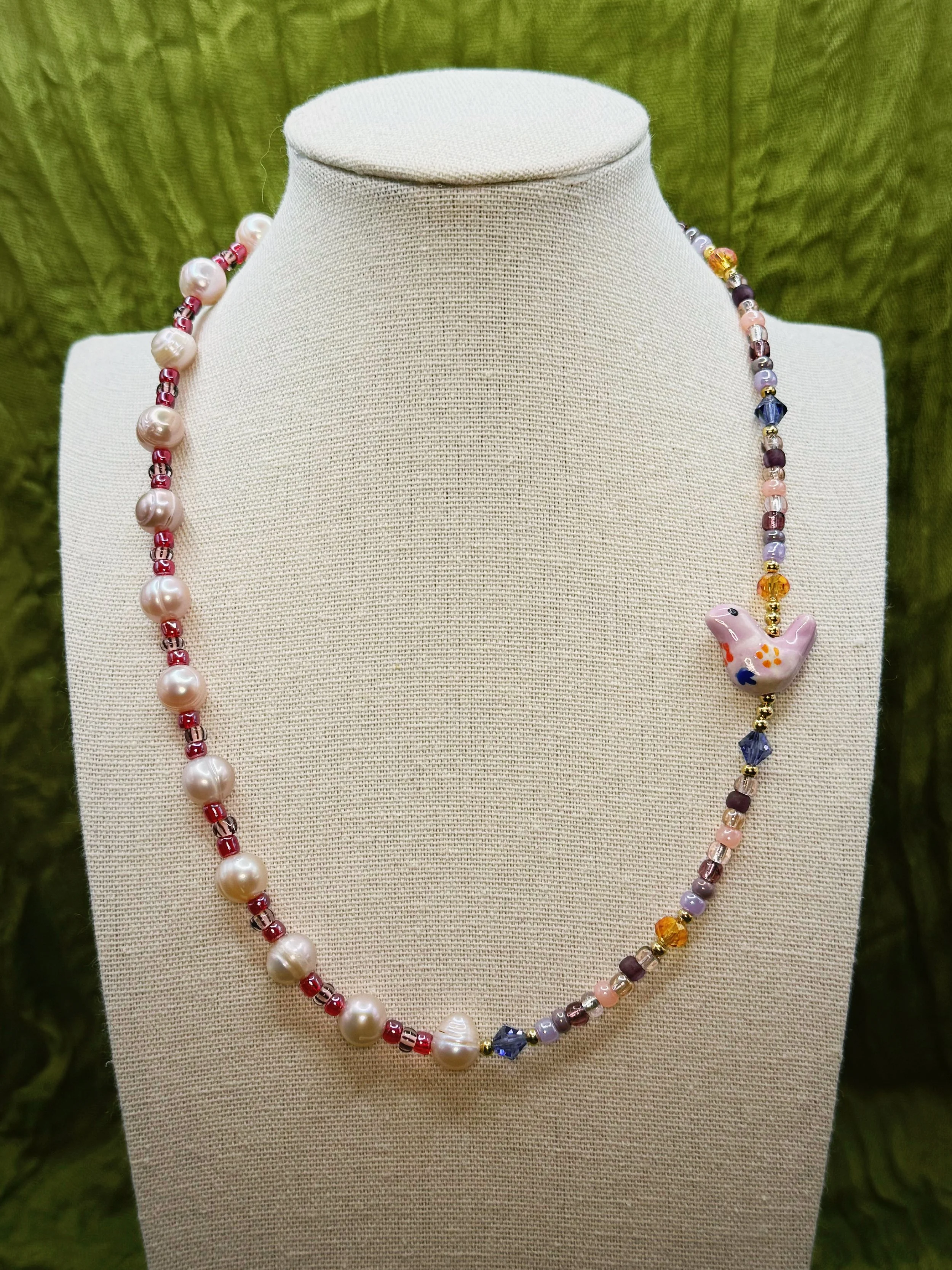 Pearly Birdie Necklace