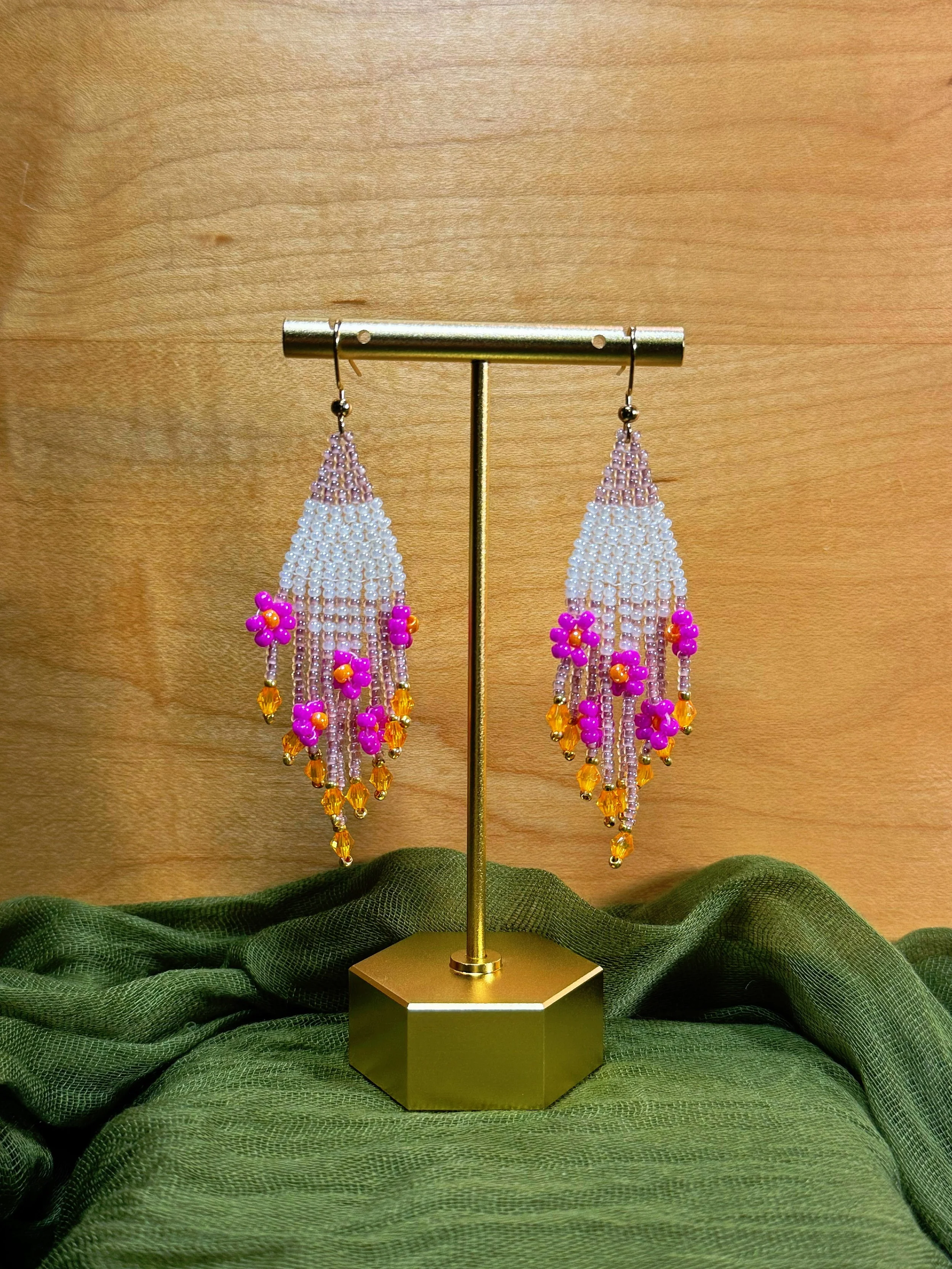 Beaded Daisy XL Earrings