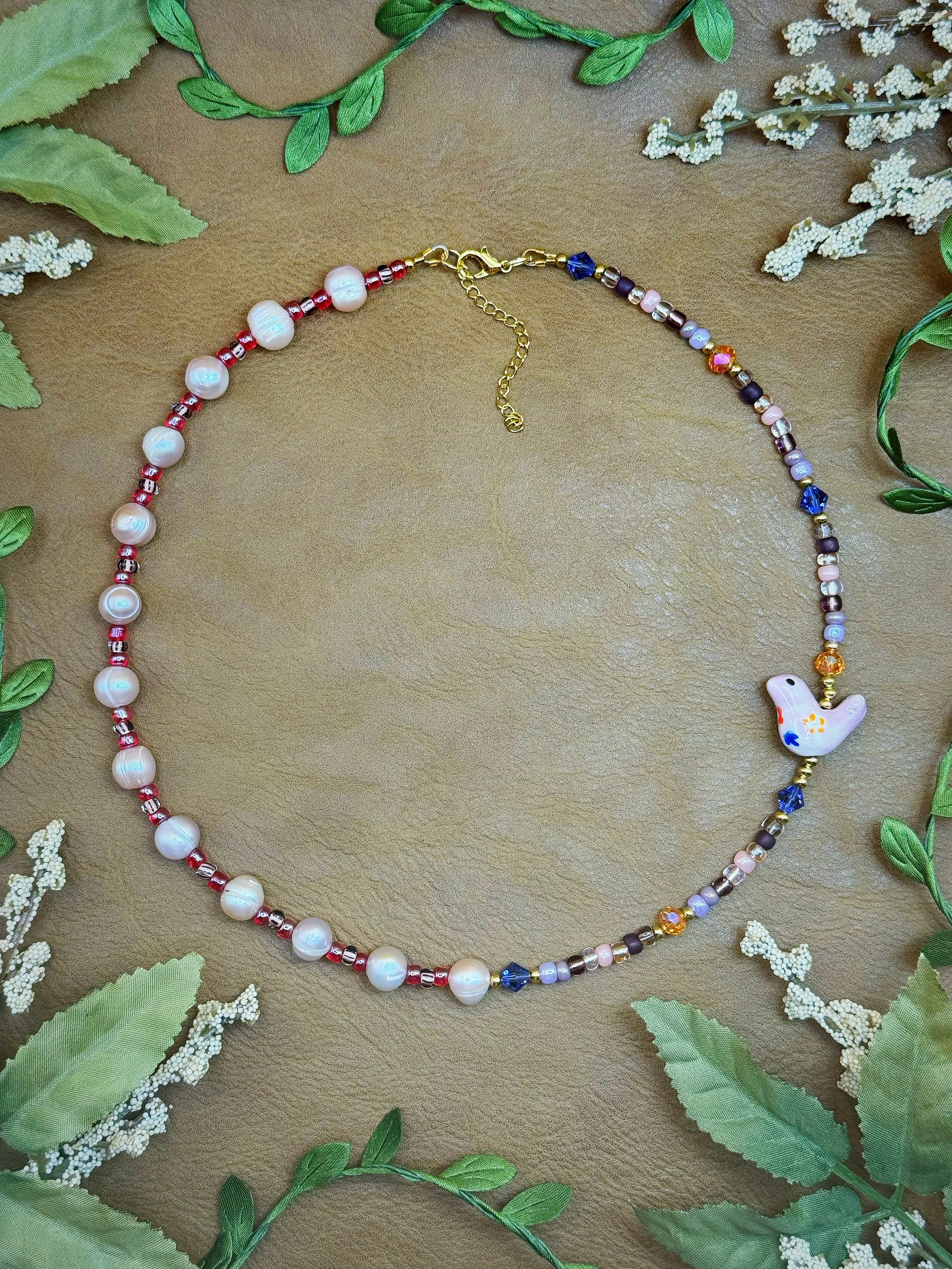 Pearly Birdie Necklace