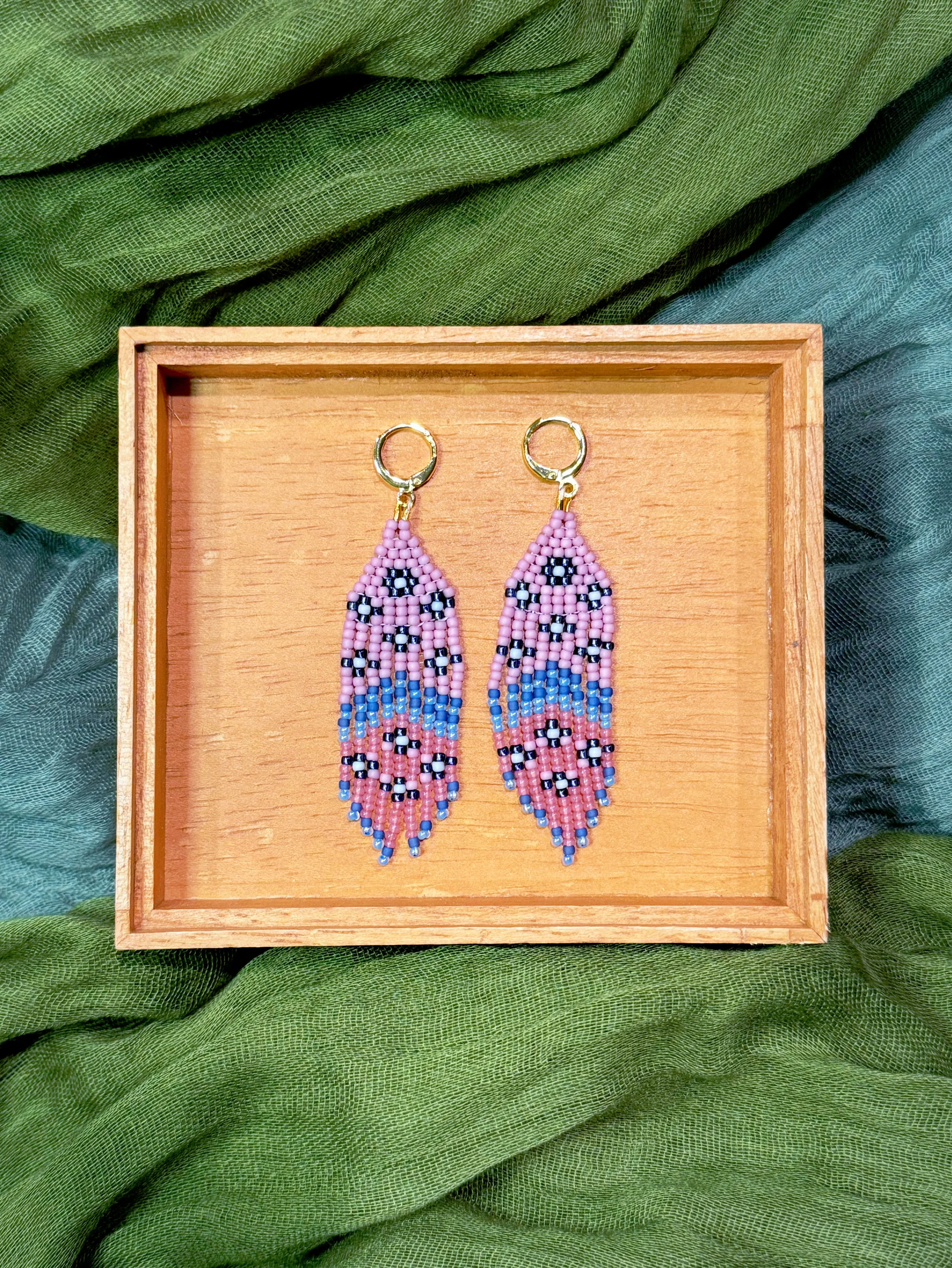 Earrings - Beaded Retro Tassels