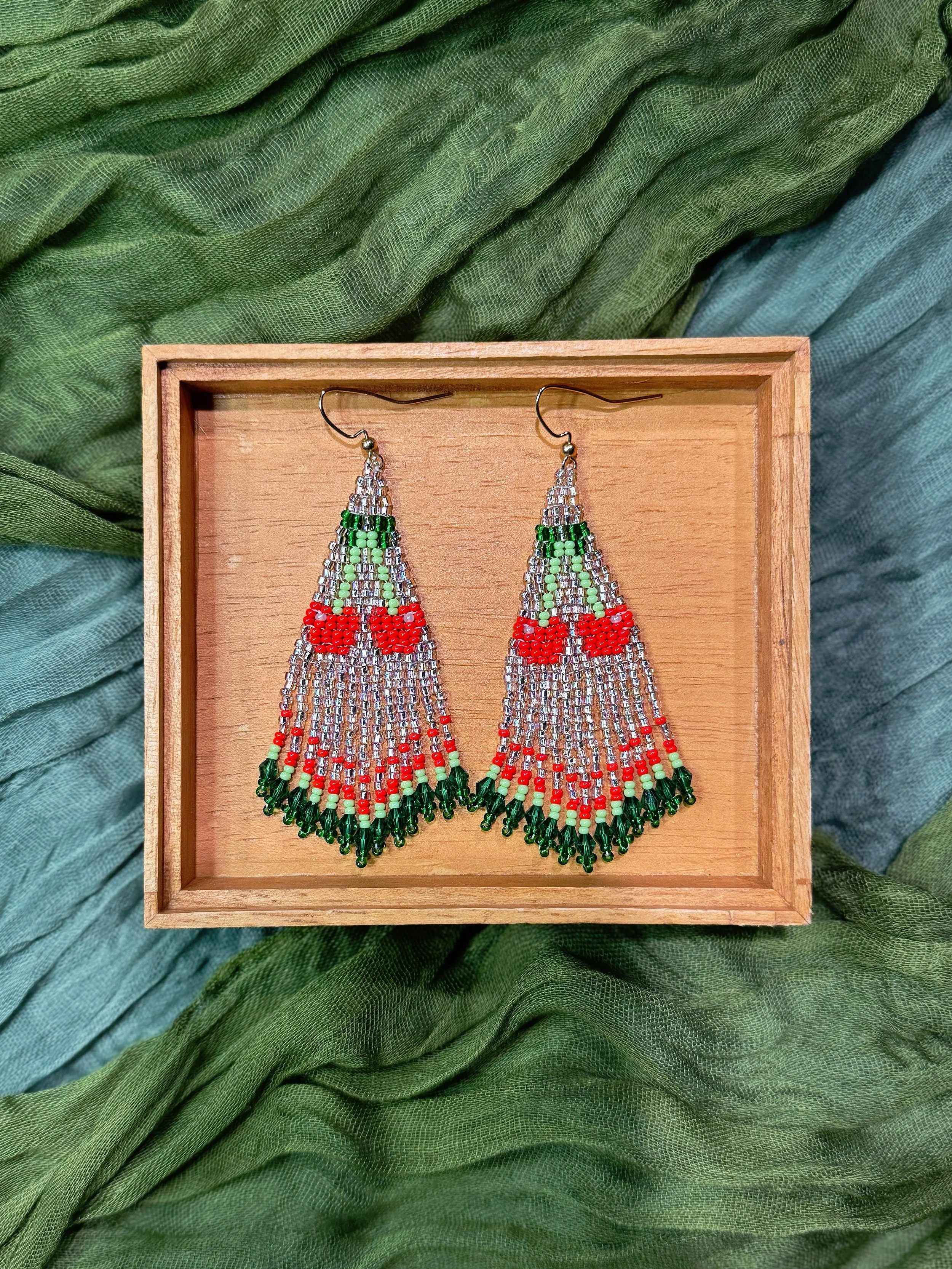 Beaded Cherry Earrings