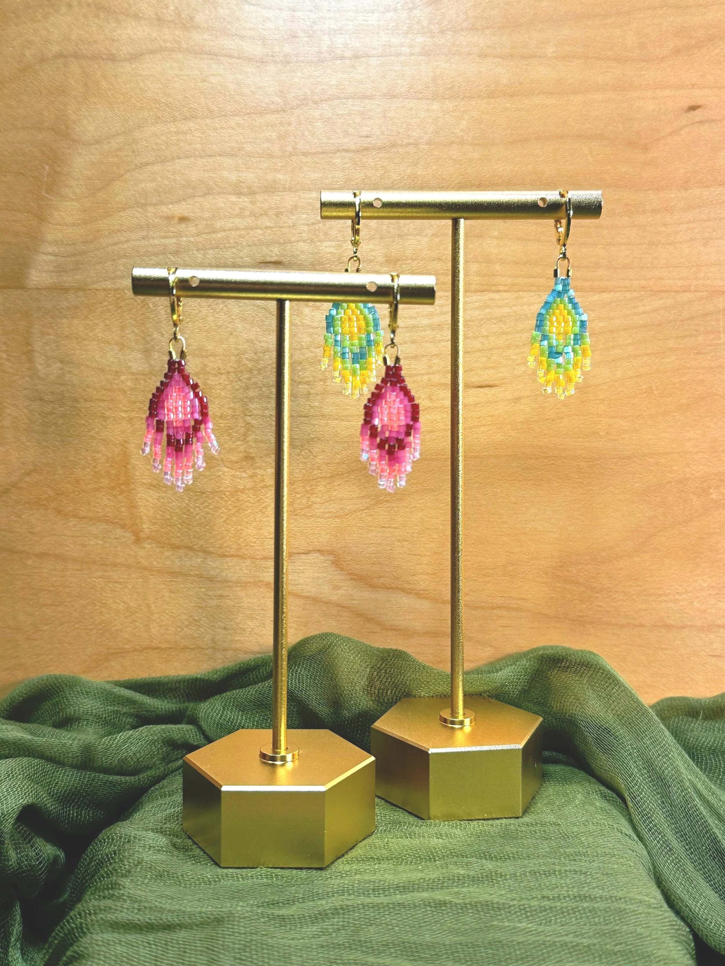 Earrings - Beaded Teeny Tassels