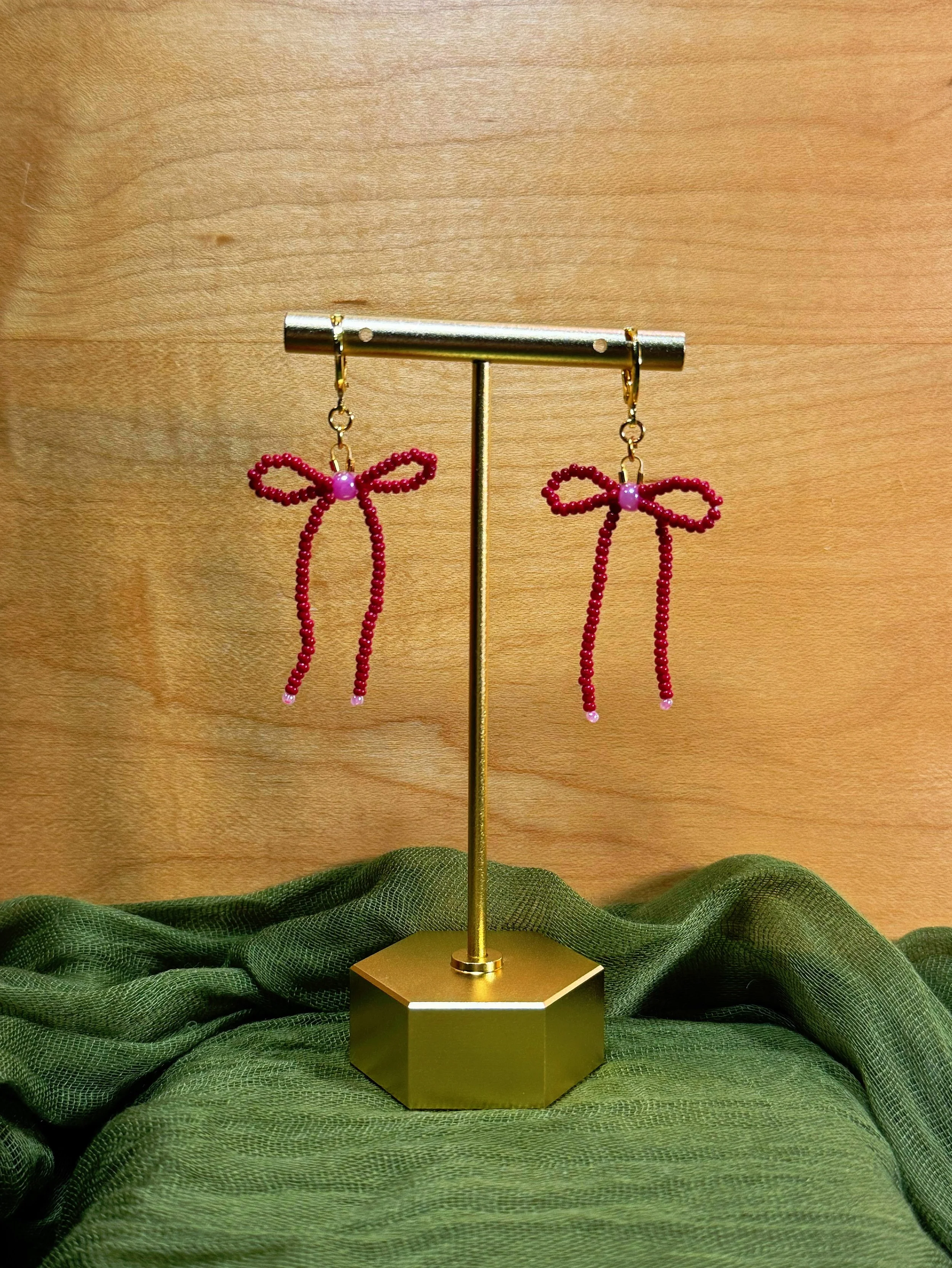 Earrings - Beaded Bows