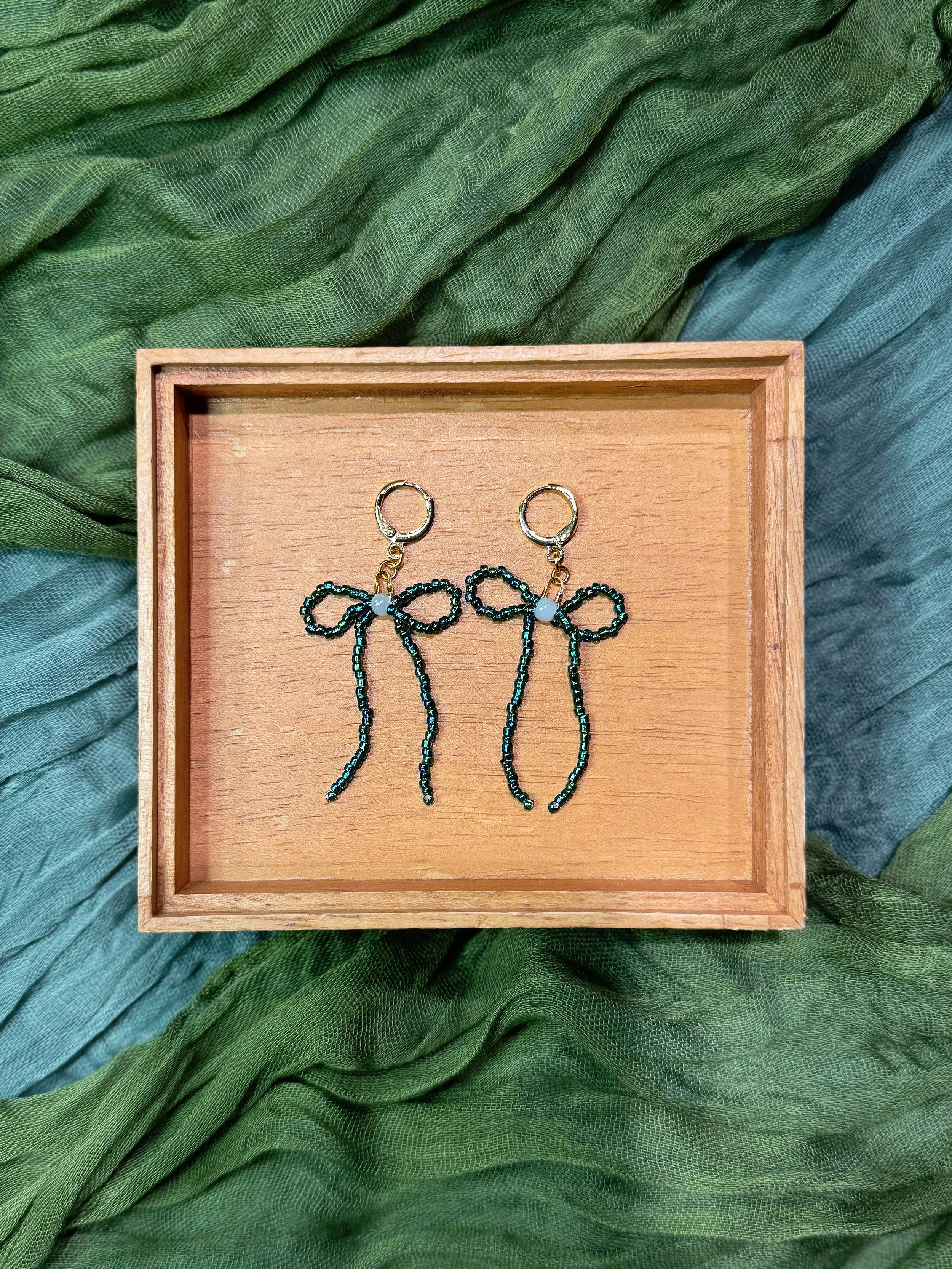 Earrings - Beaded Bows