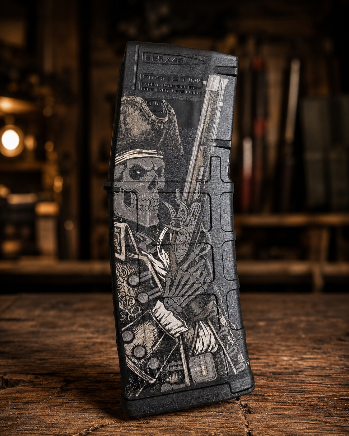Pirate Skull PMAG Laser Engraving | Custom Magpul PMAG Pirate Engraving