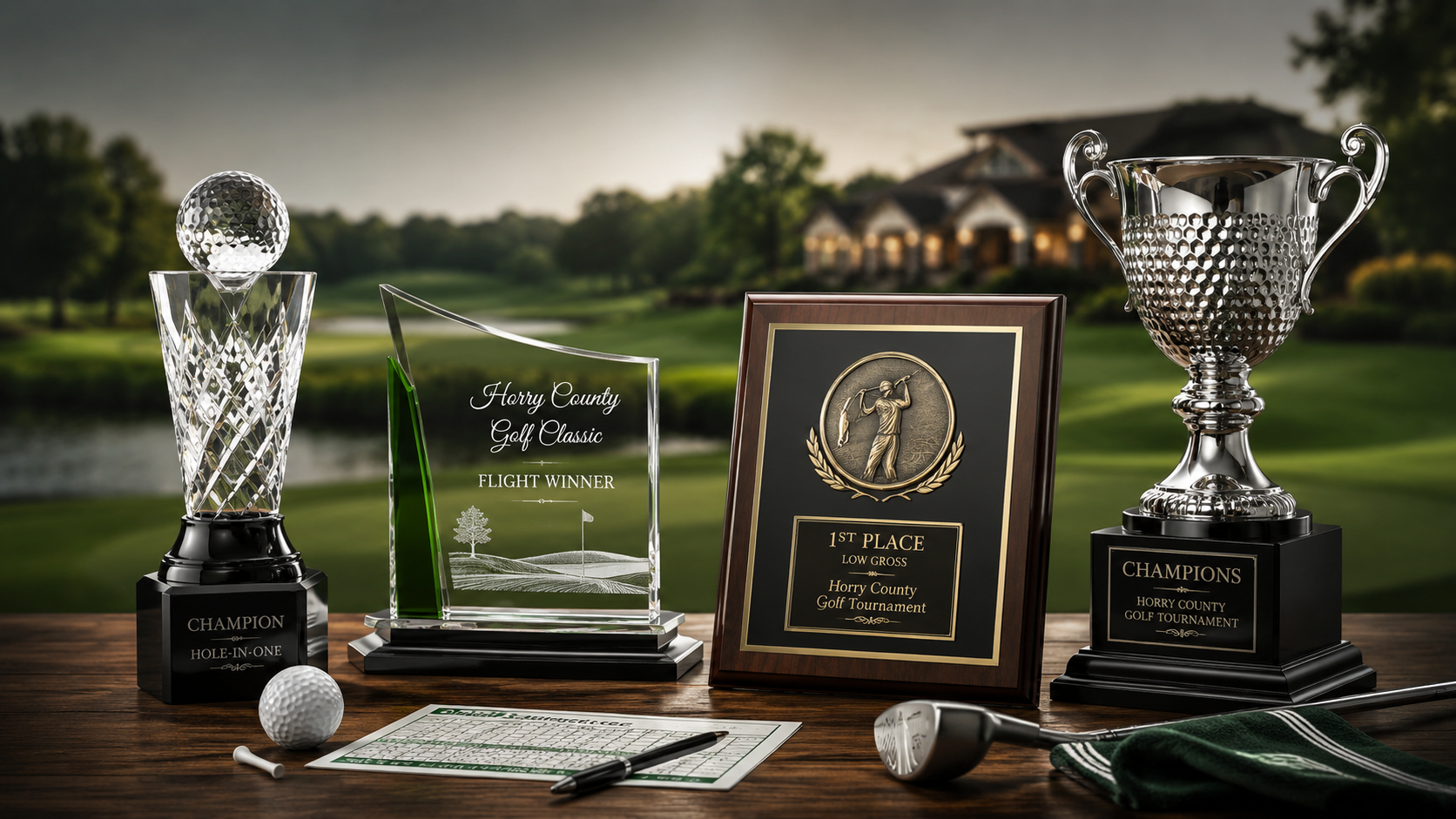 Custom Golf Trophies, Glass Awards &amp; Tournament Prizes in Horry County, SC