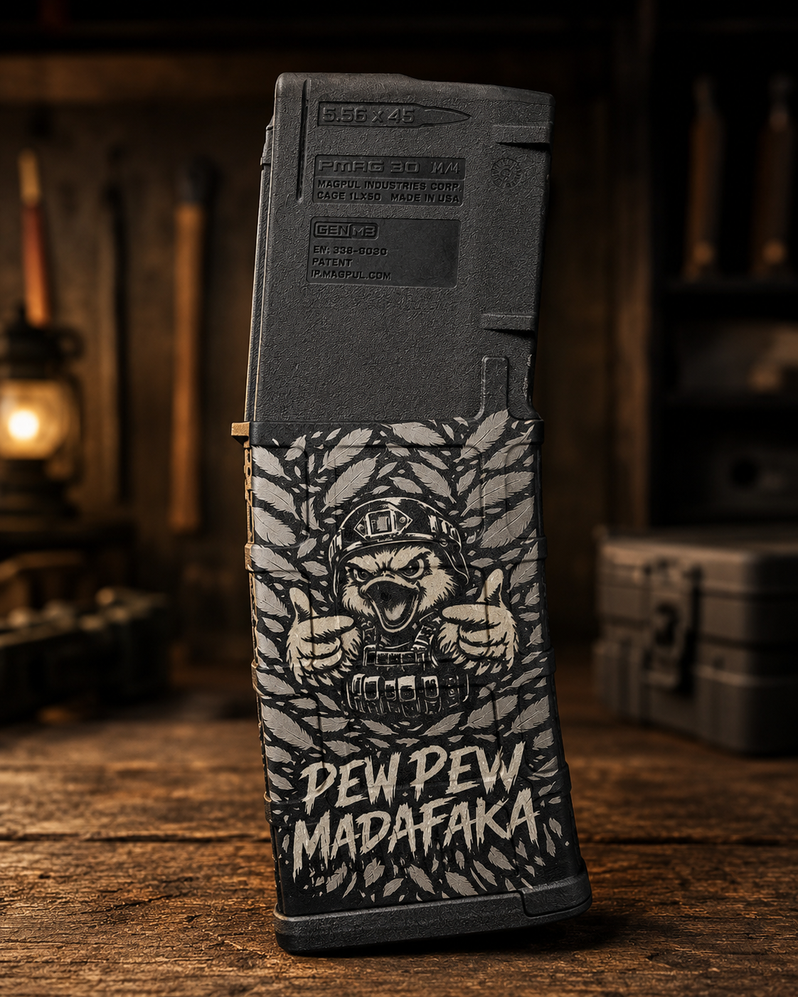 Pew Pew Duck PMAG Laser Engraving | Funny Custom Magpul PMAG Engraving