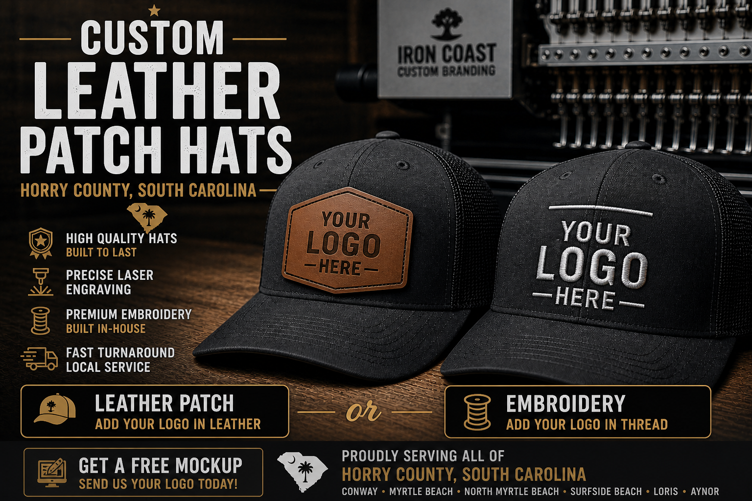 Custom Leather patch hats