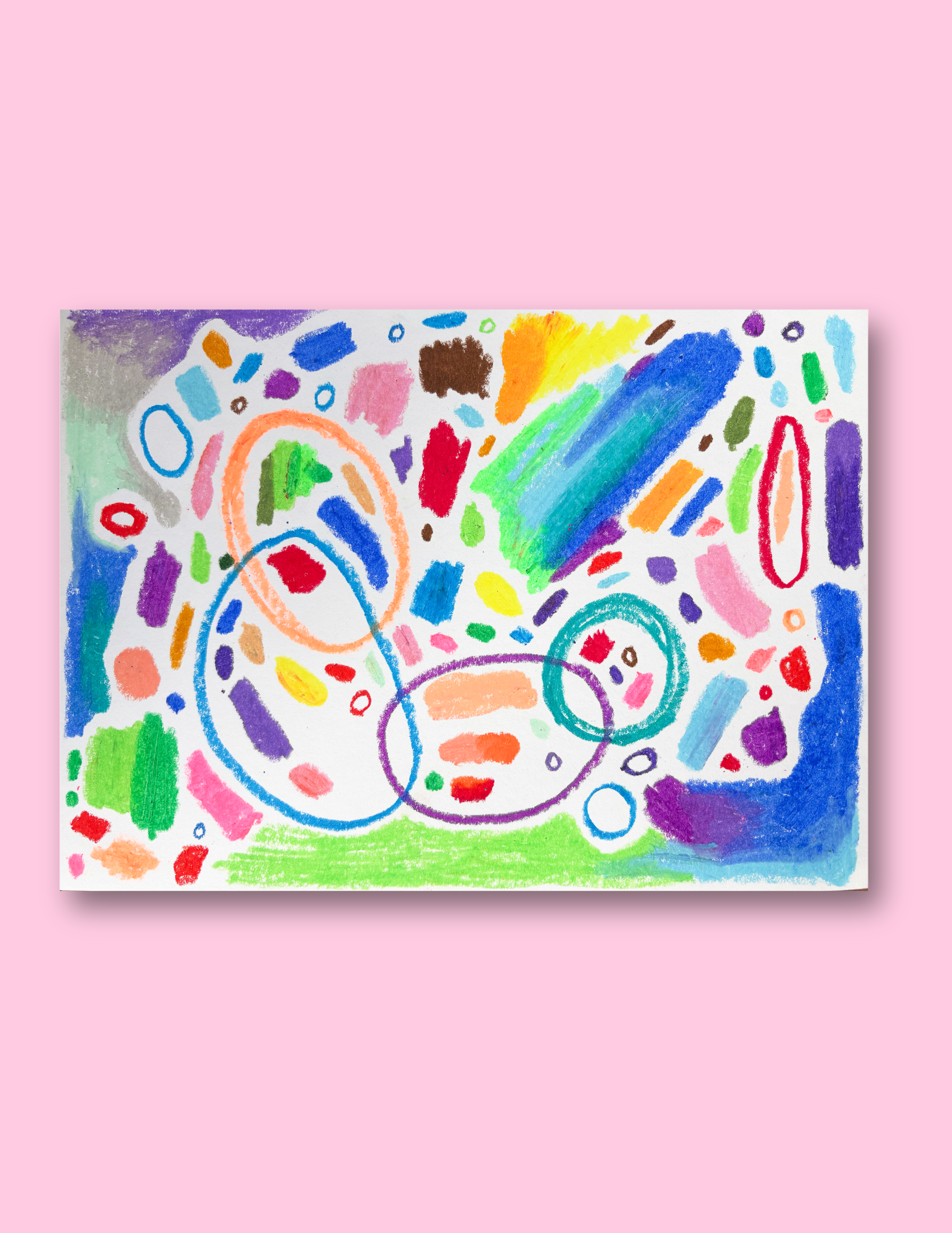 Blowing Bubbles - 9"x12" Oil Pastel Drawing