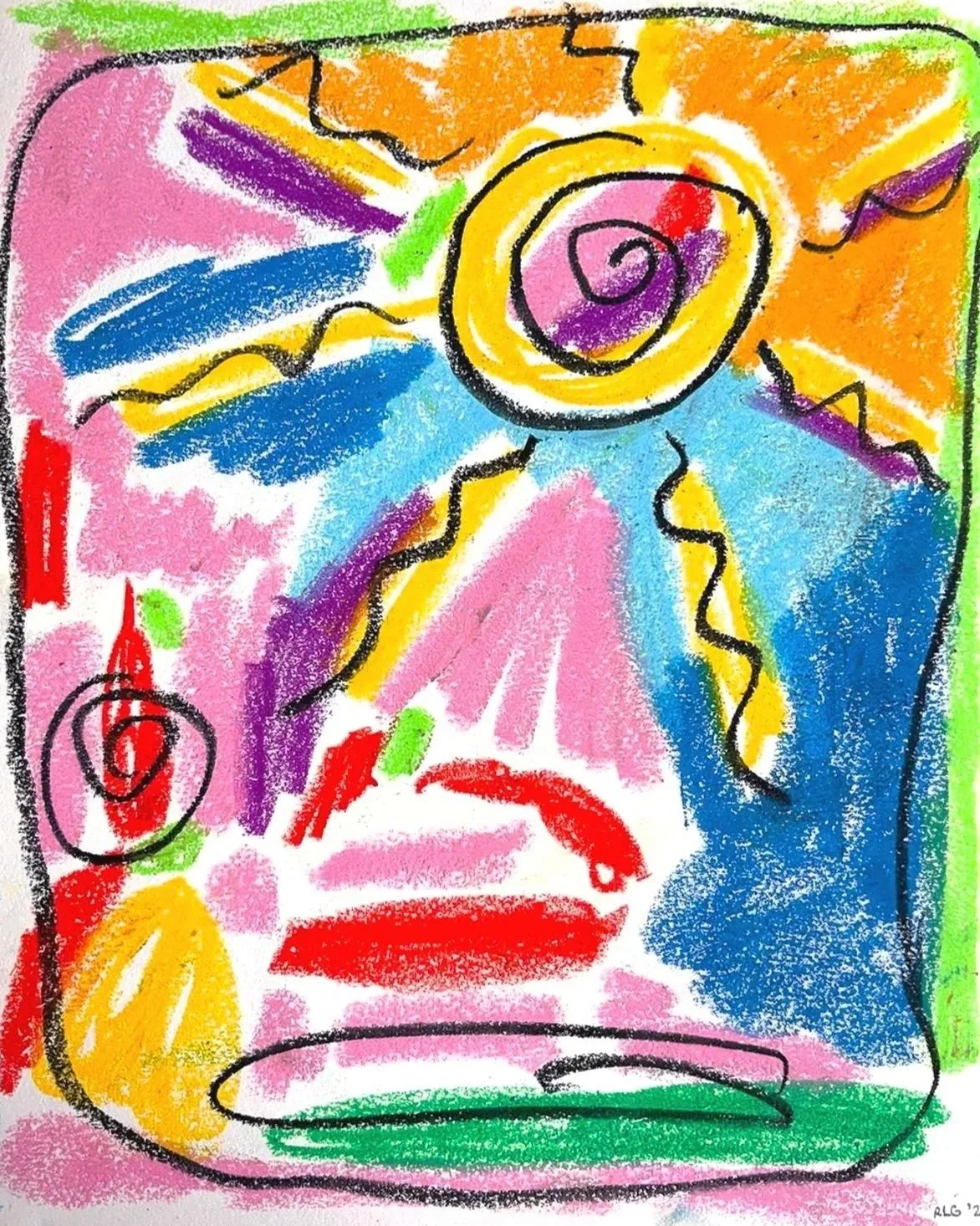 Intention (2026). 8.5" x 11". Oil pastel on paper. SOLD.