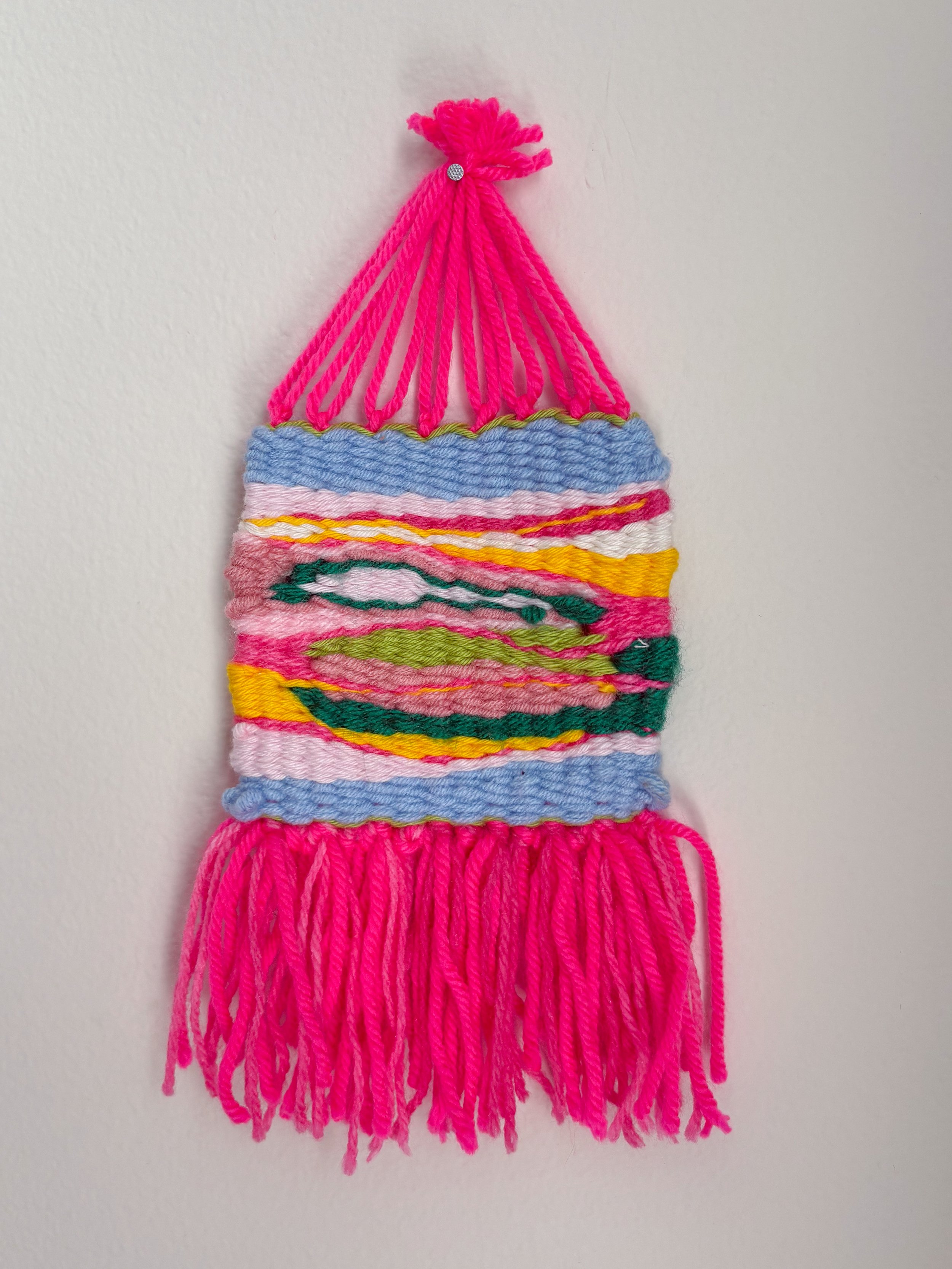 Commission a small weaving to brighten up your home with your favorite colors! Or give me an intention to tune into and turn the weaving into a spell! ---- I can also weave simple shapes such as spirals, hearts, stars, and circles. ---- A weaving of 