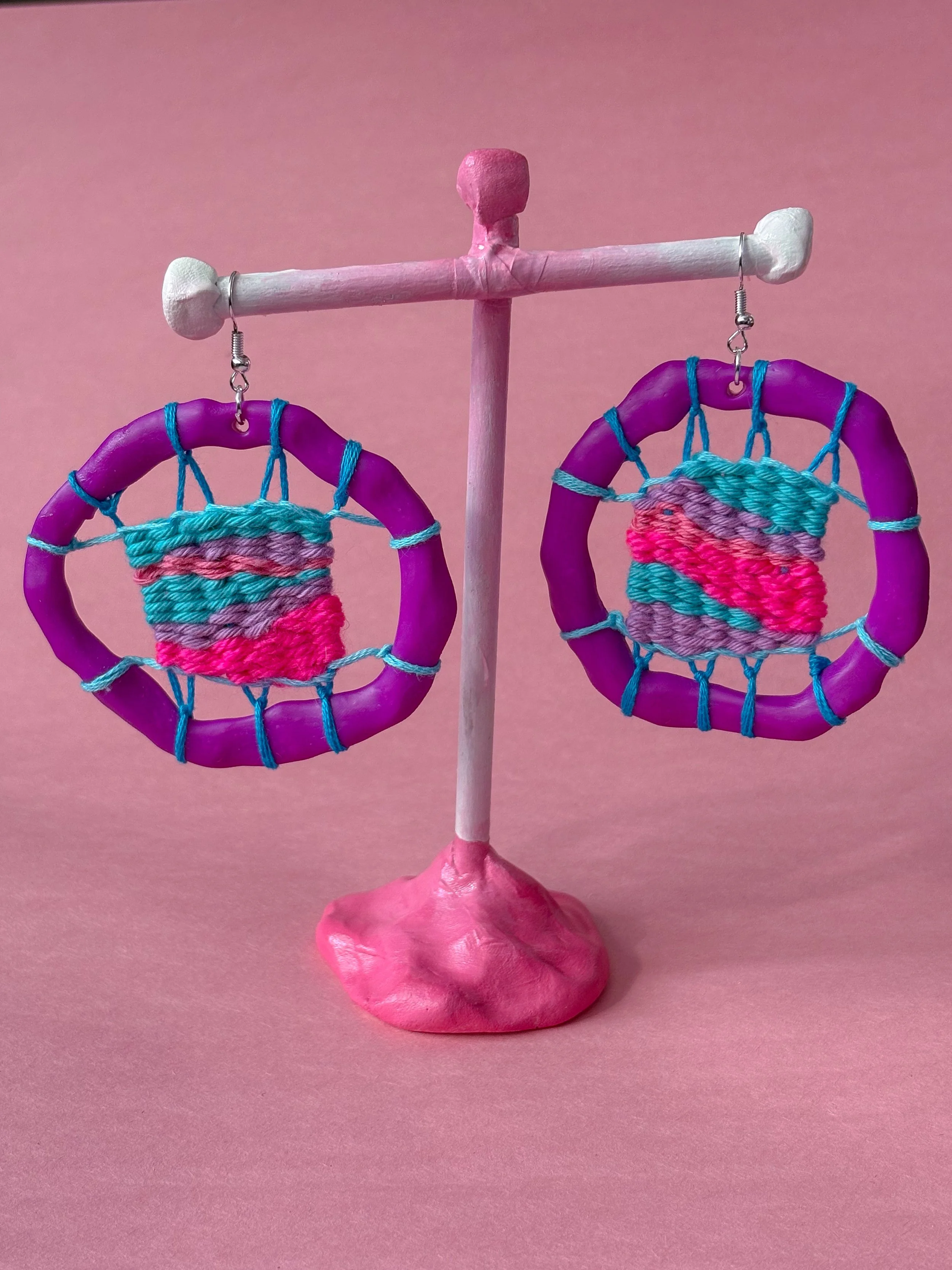 Purple, Pink, & Blue - Earrings