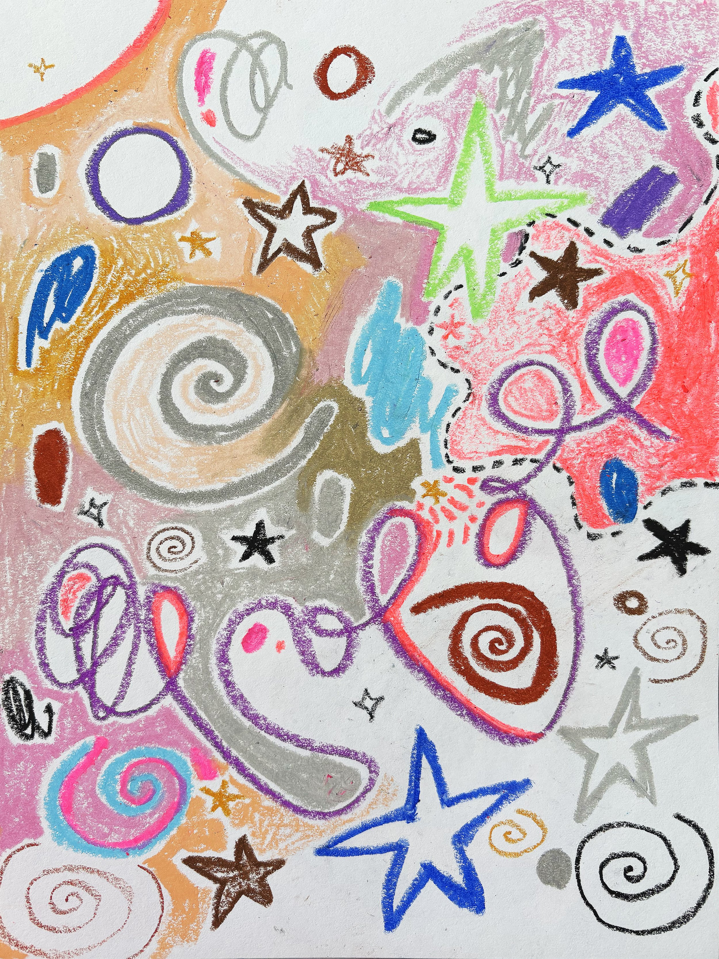 Cybercunt (2026). 9" x 12". Oil pastel on paper.