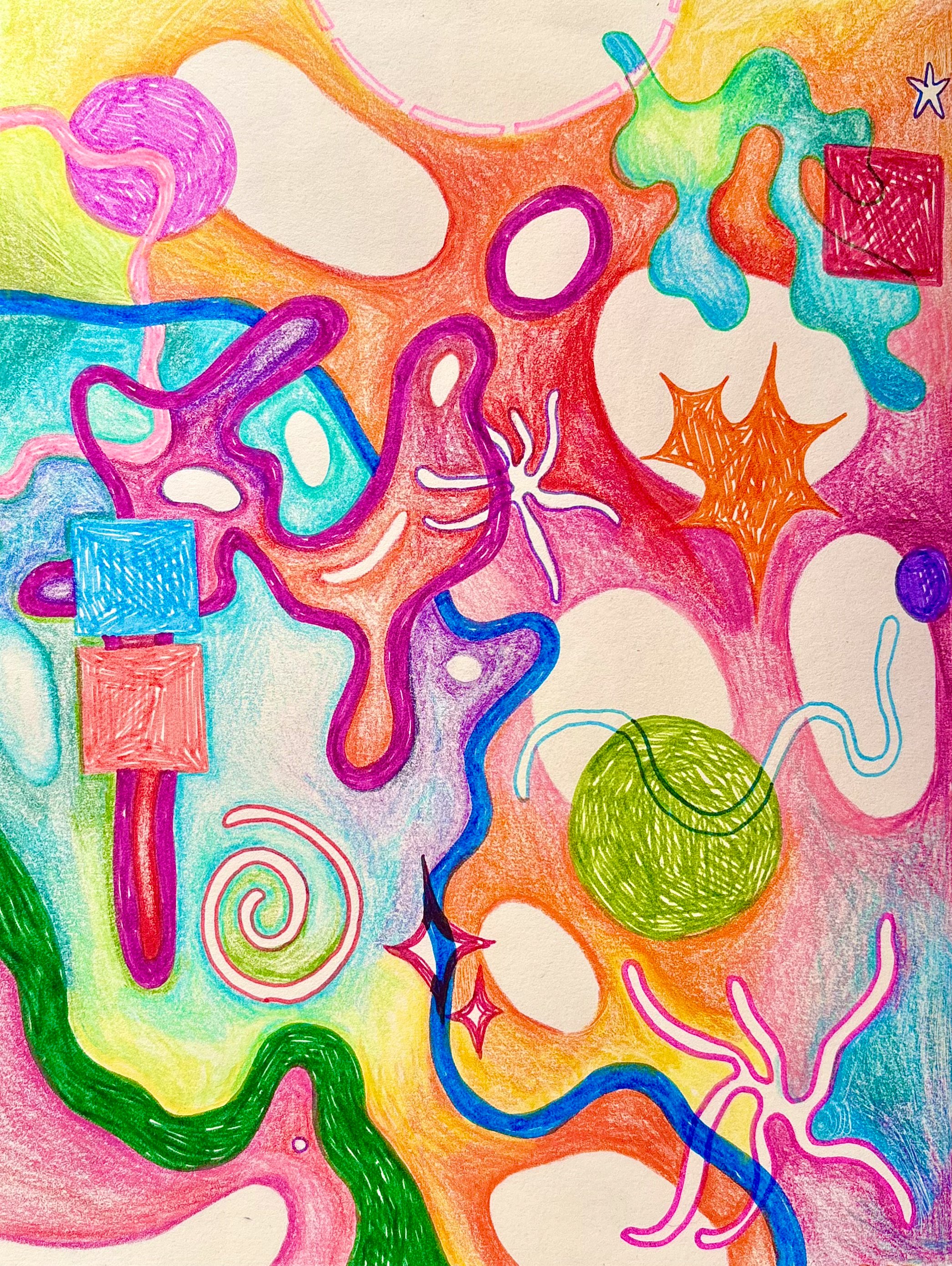 (2025). 8.5" x 11". Marker and oil pastel on paper.