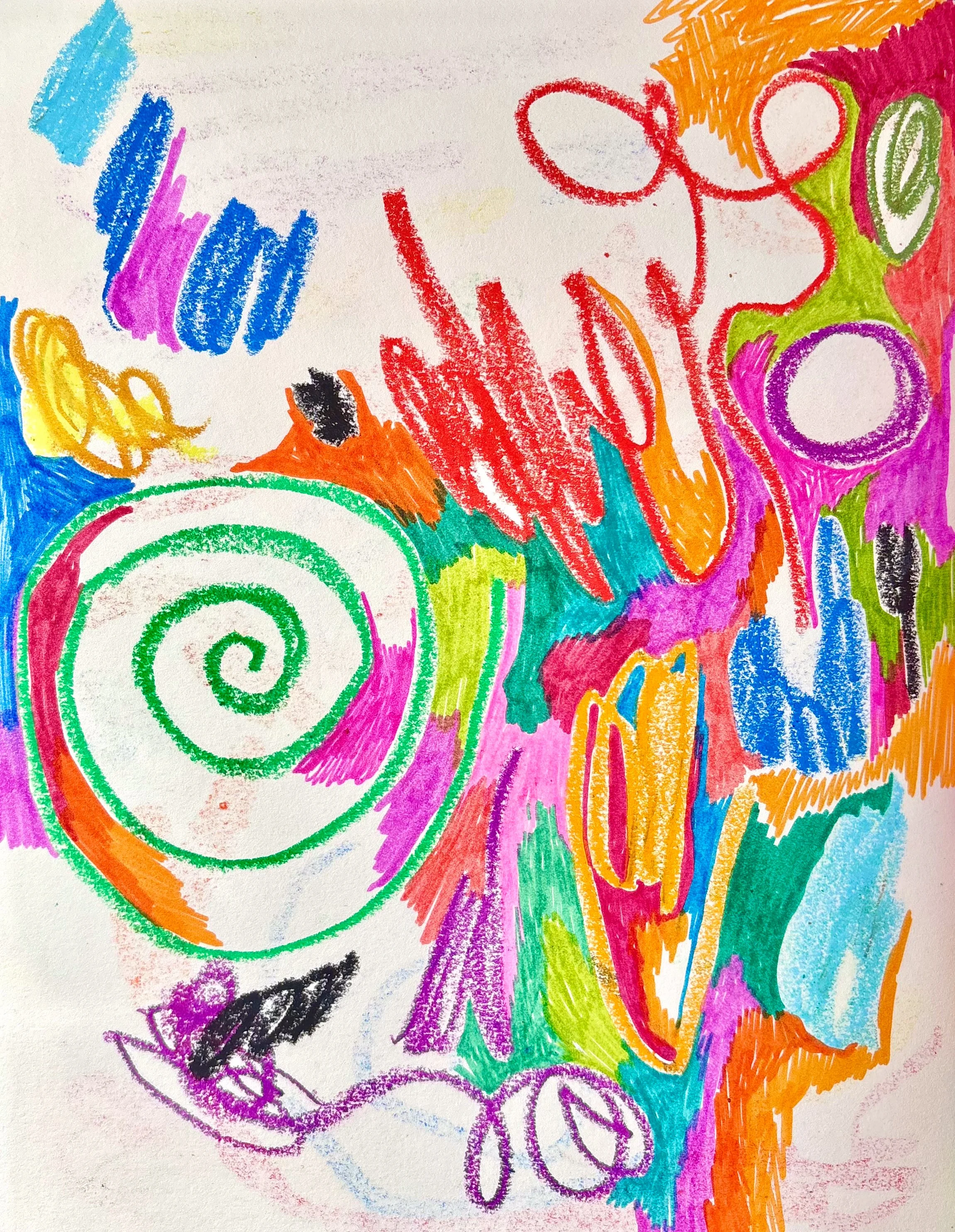 (2026). 8.5" x 11". Marker and oil pastel on paper.