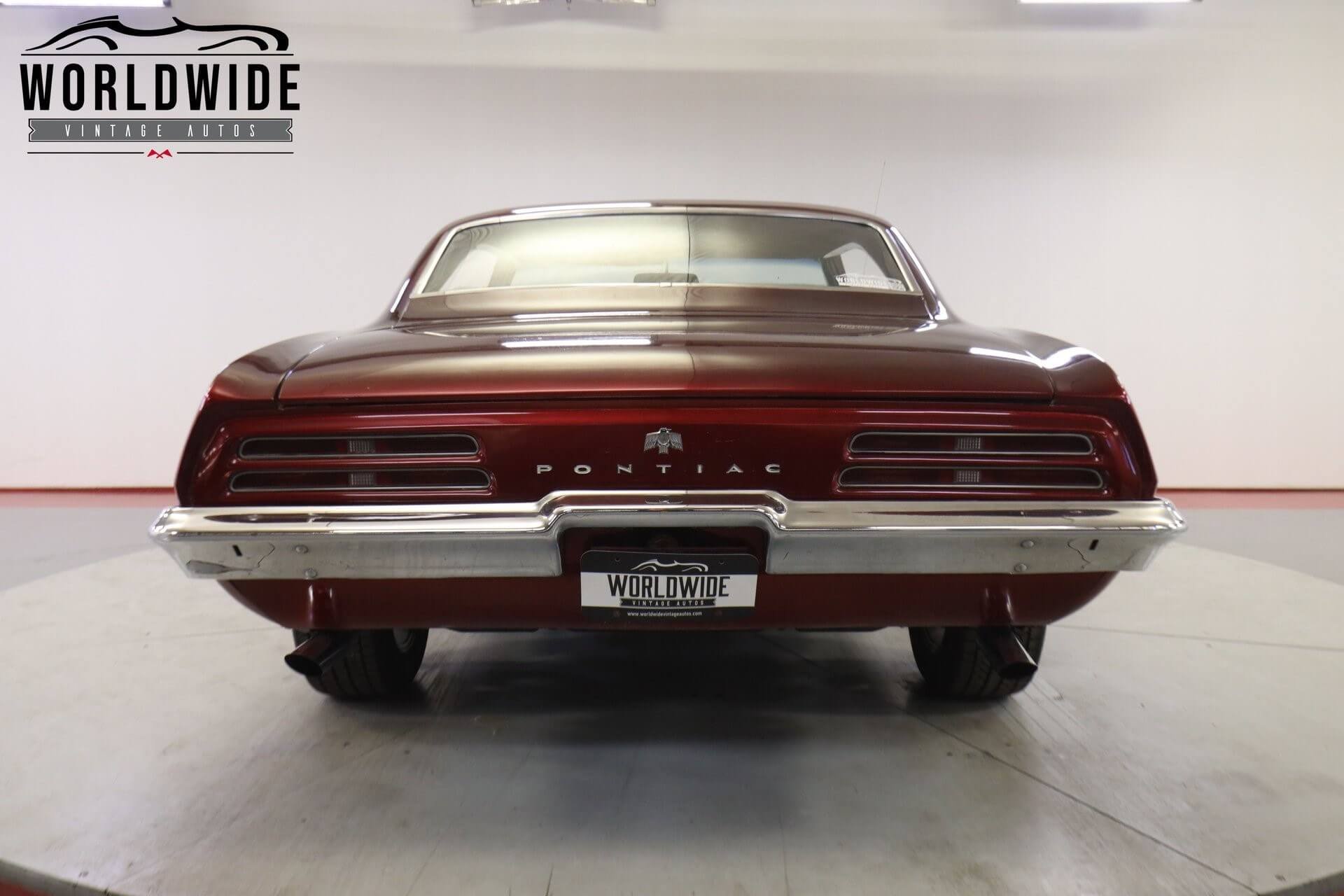 Rear view of 1969 Pontiac Firebird raffle car from Denver Children’s Foundation