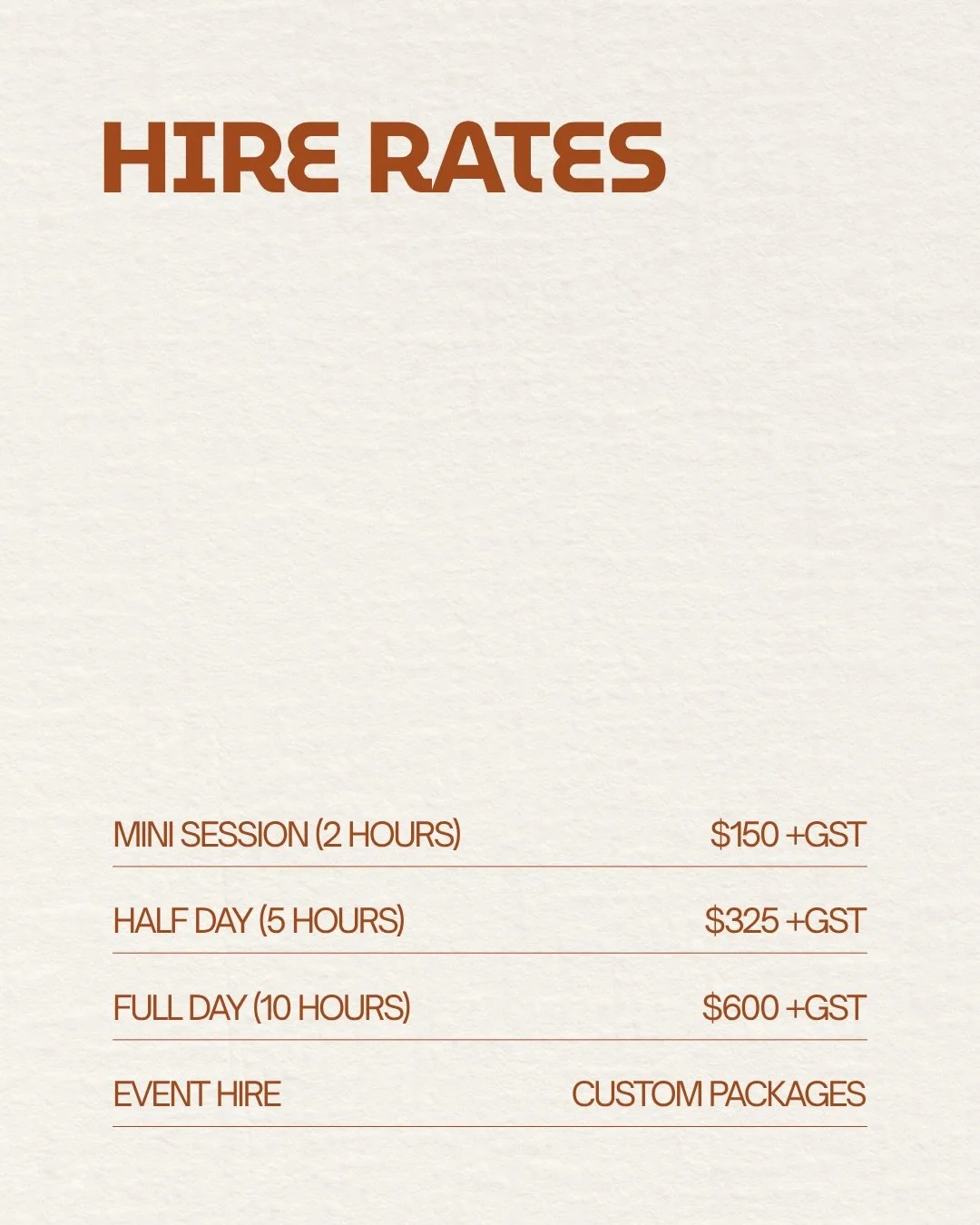 HIRE RATES 💫 Whether you&rsquo;re stepping in for a short shoot or locking in a full day of production, Studio Atelier has everything you need to create with intention.

Secure your shoot now via link in bio.