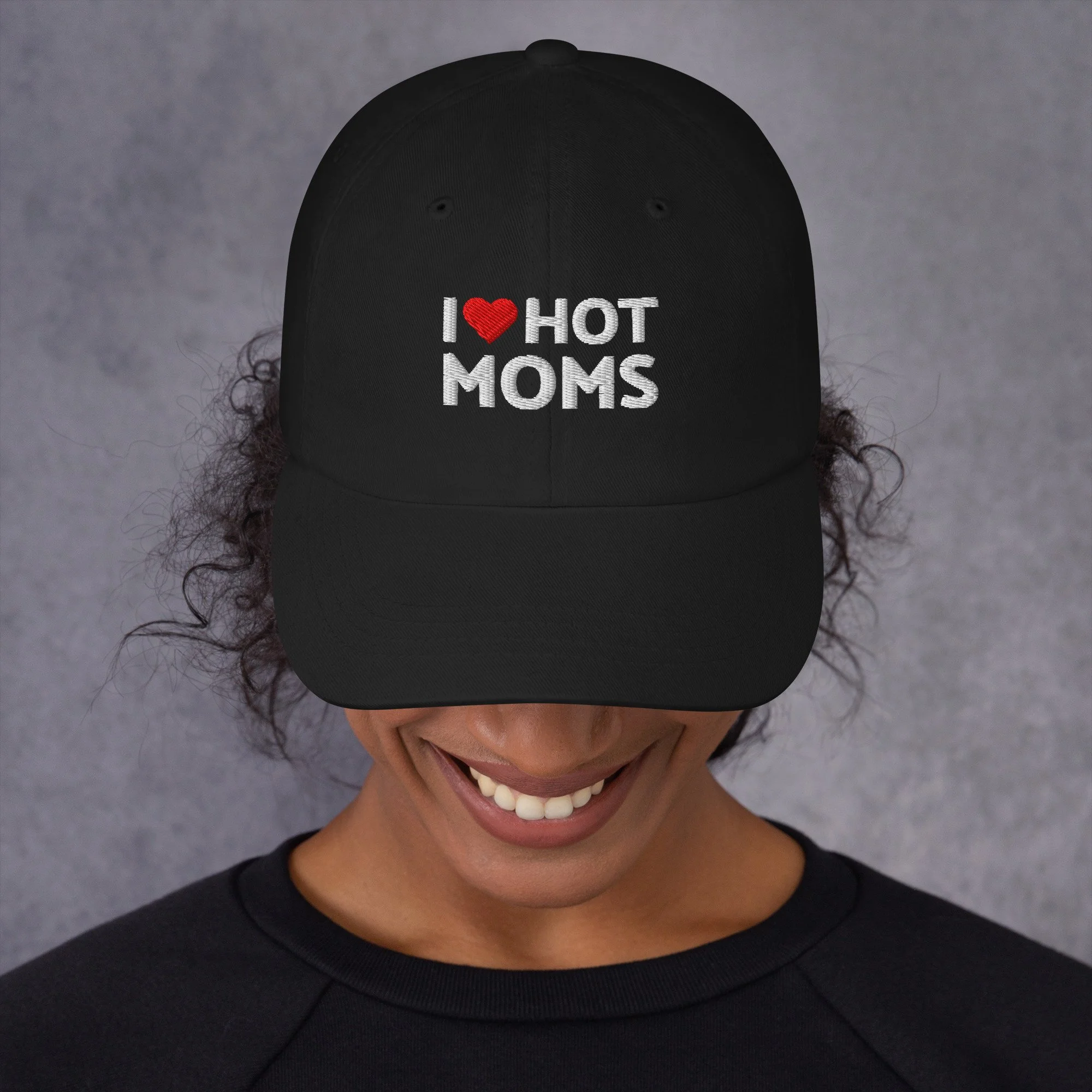 Embroidery I ❤️ Hot Moms Hat