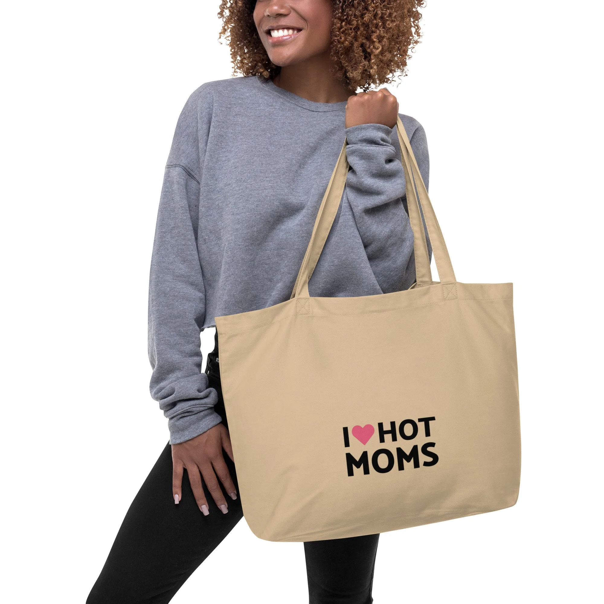 I heart Hot Moms large tote bag