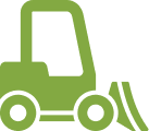 Forklift with a front attachment