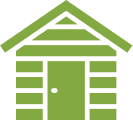 Simple shed with a gabled roof and double doors